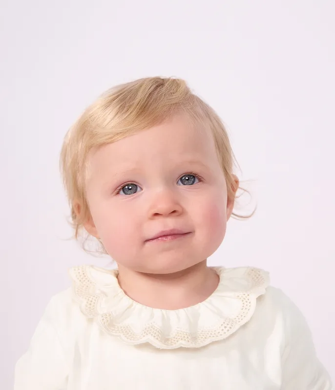 Babies' long-sleeved plain cotton T-Shirt