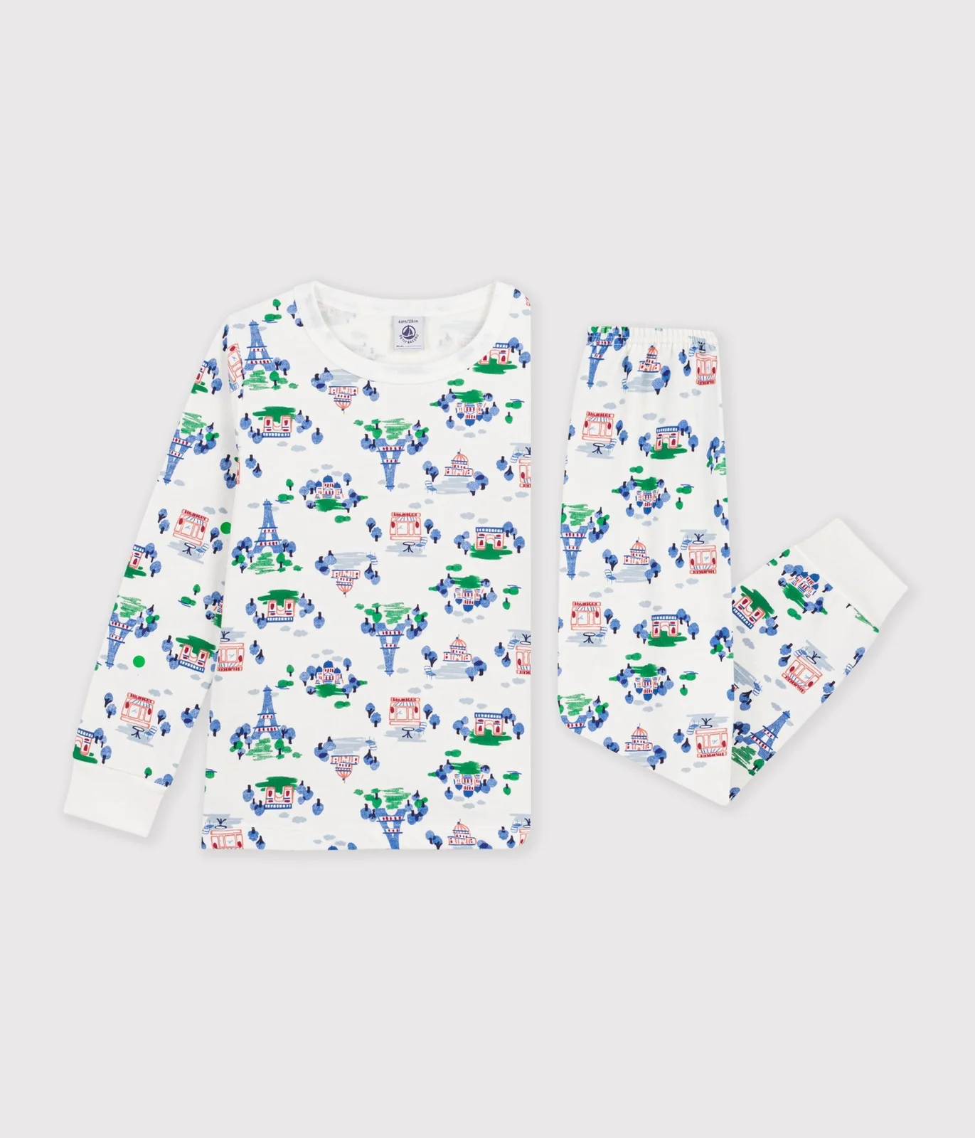 Children's pyjamas in Paris-print fleece