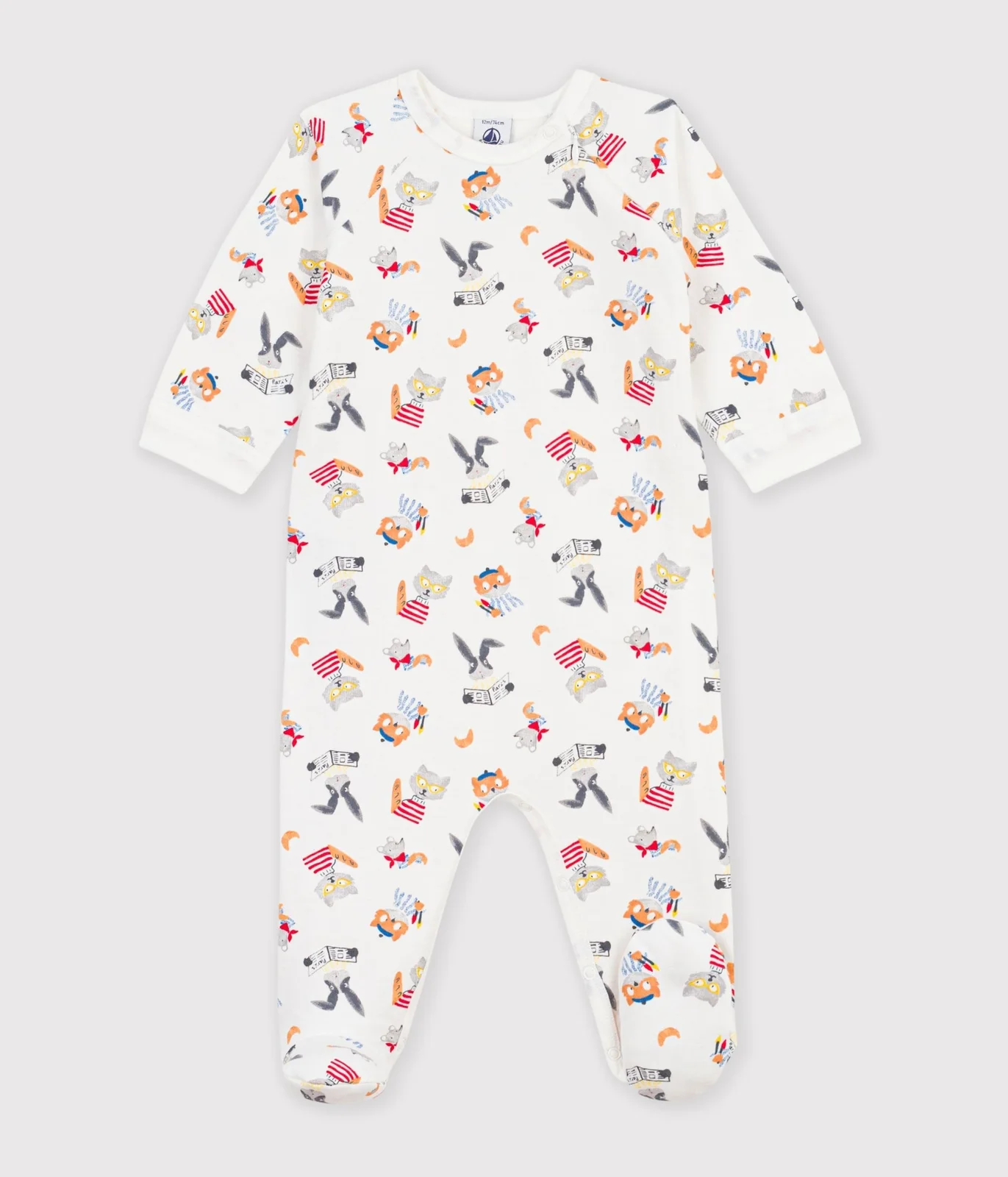 Babies' animal-print fleece pyjamas