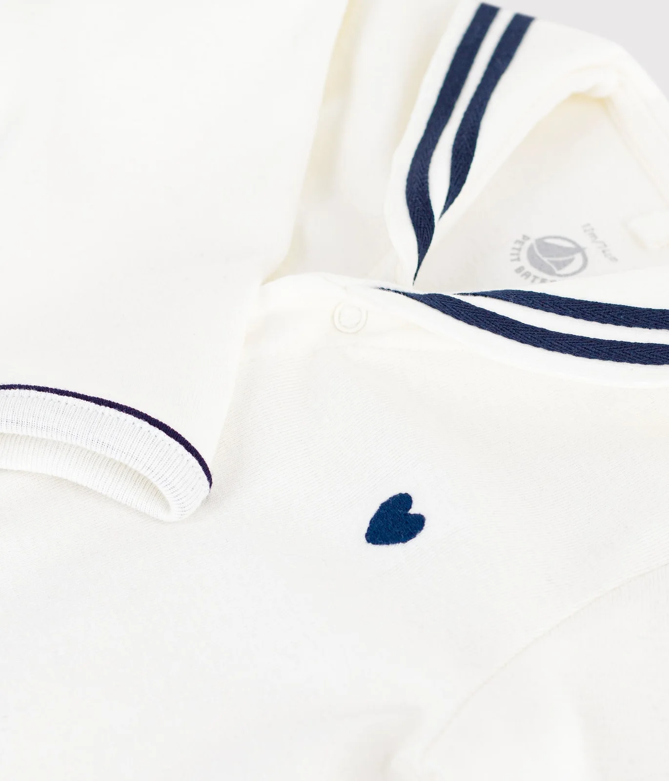 Babies' footless cotton pyjama suit with a sailor collar