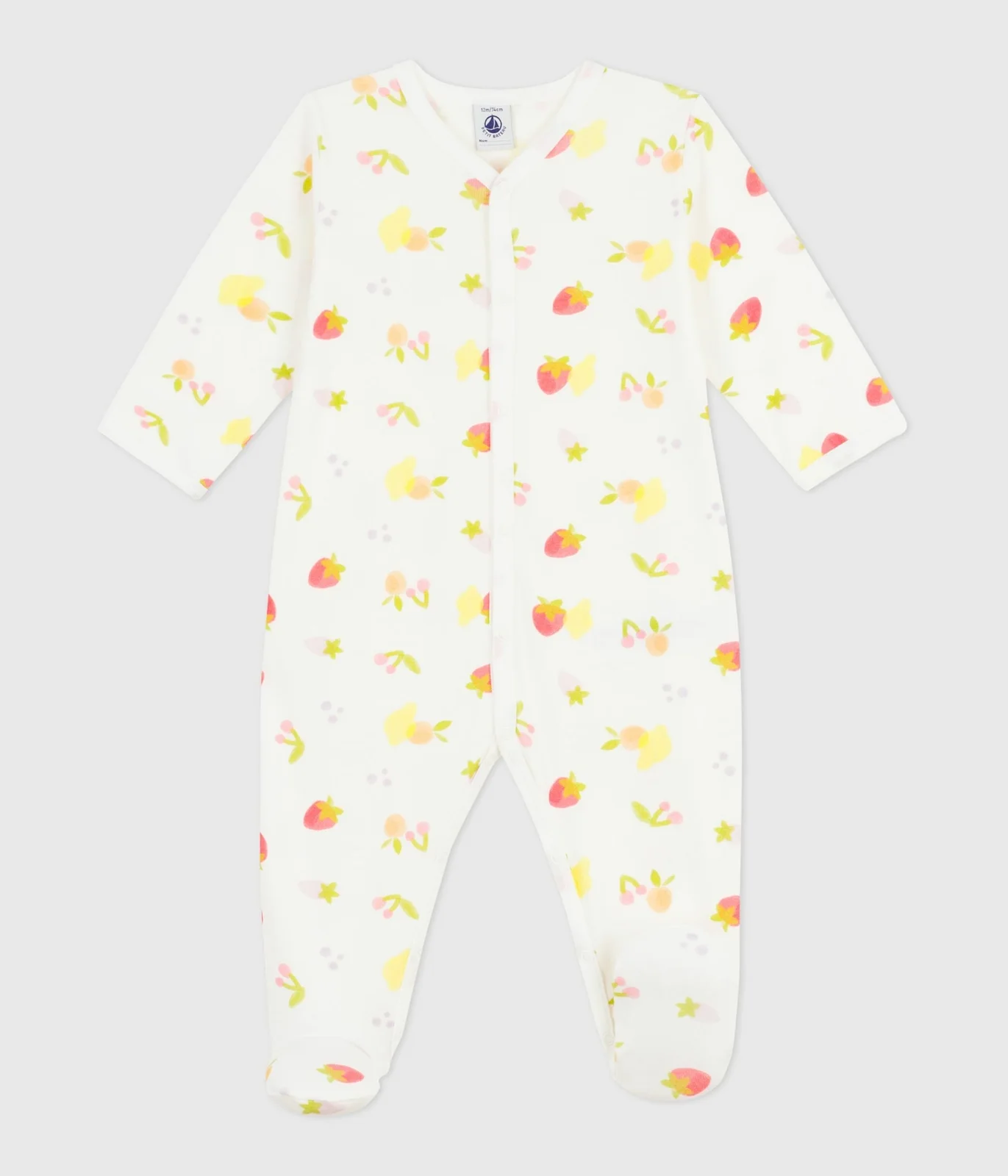 Babies' fruit print cotton pyjama suit