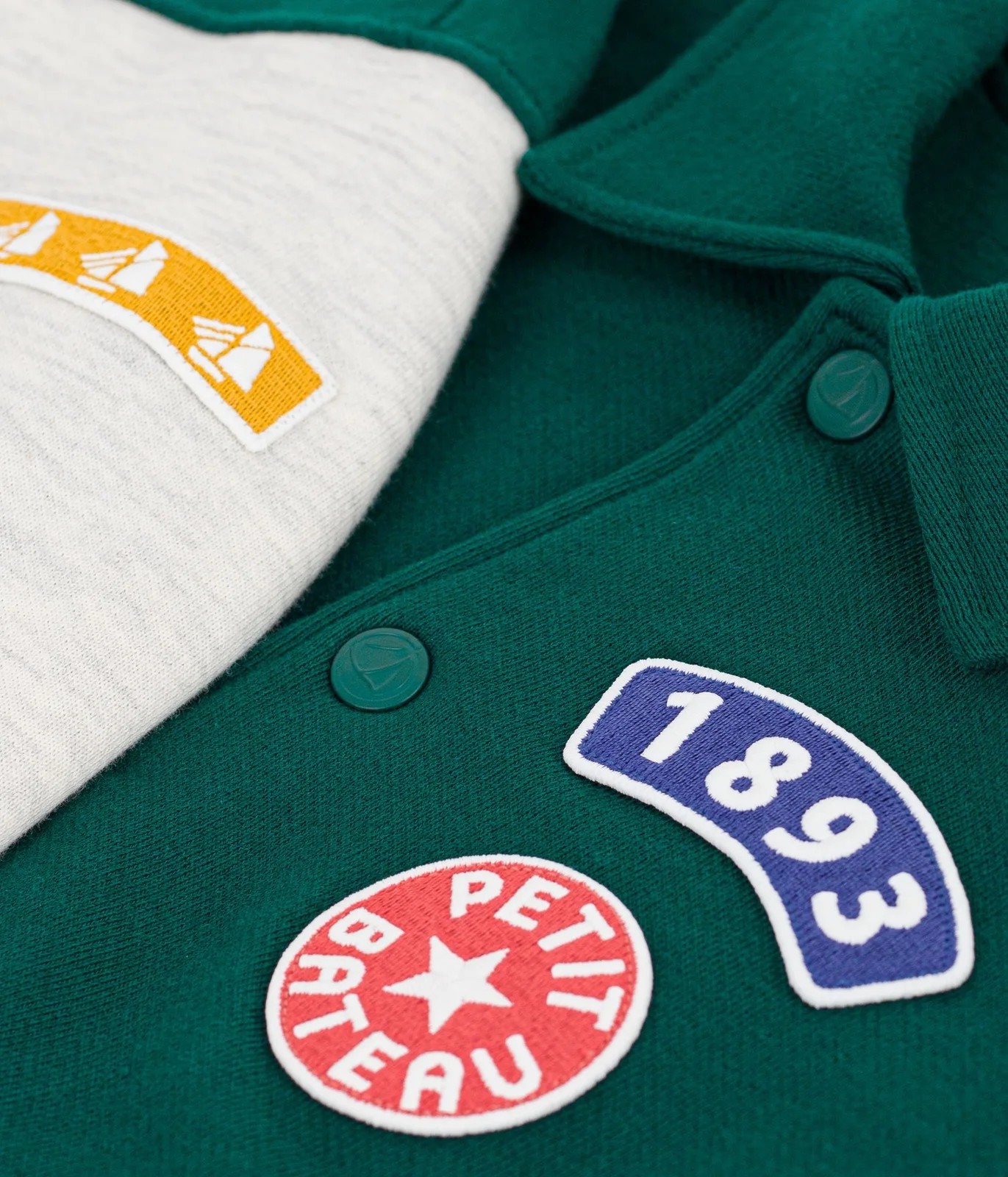 Children's varsity-style jacket in colourblock cotton