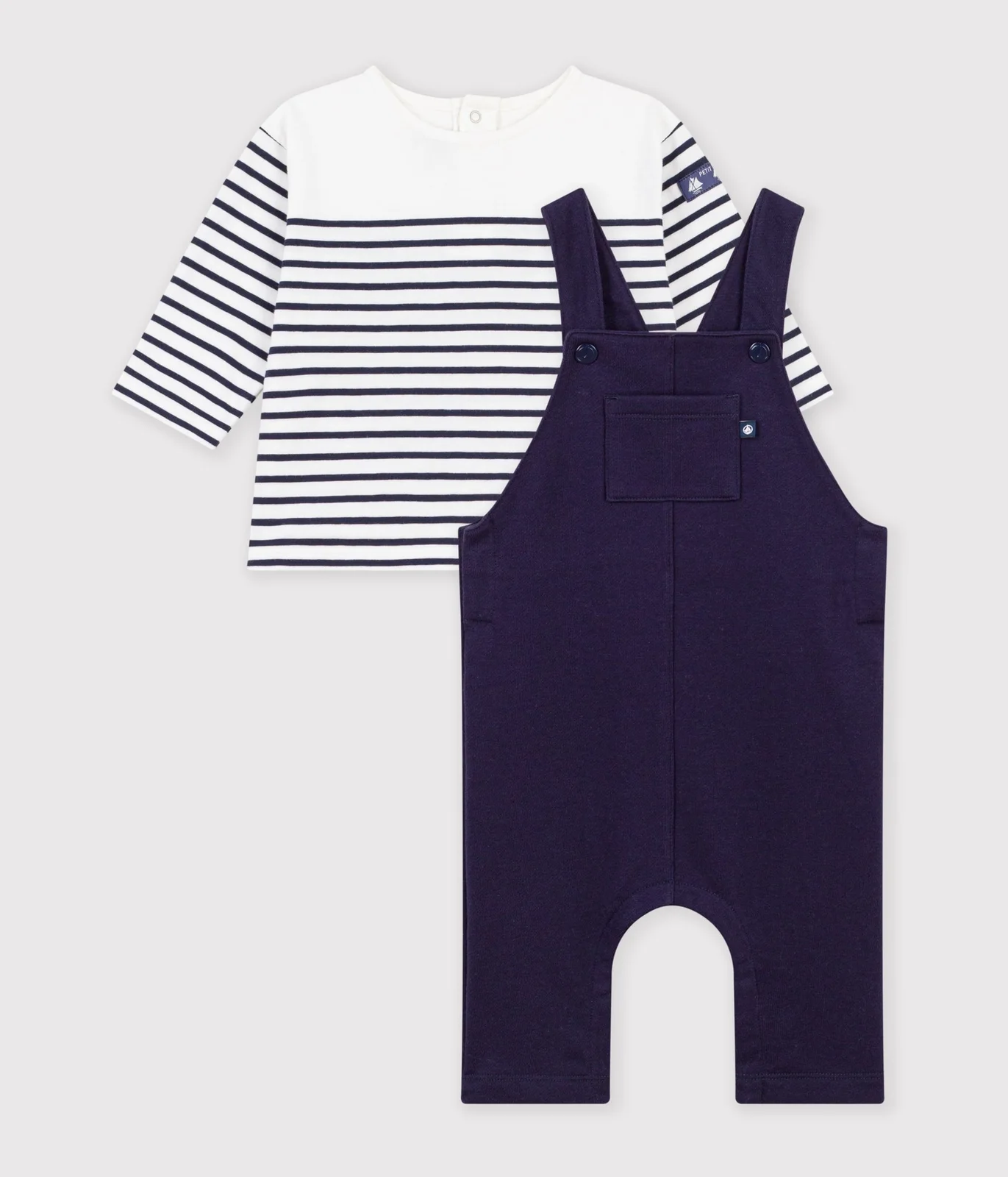 Babies' cotton gift set: T-shirt and dungarees
