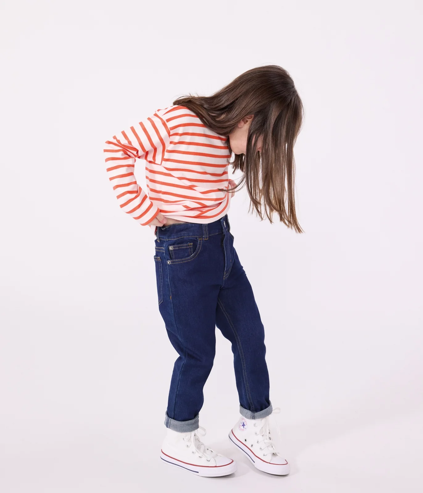 Girls' slim denim trousers