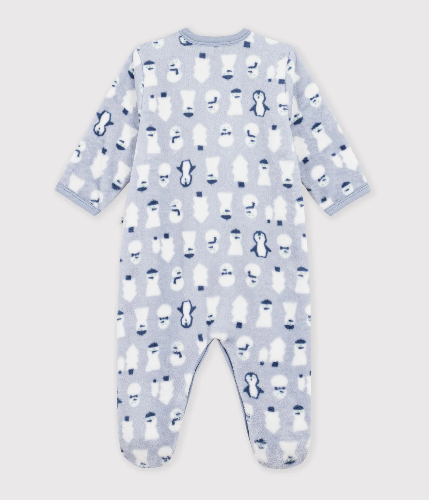 Babies' fleece onesie with a snowman print