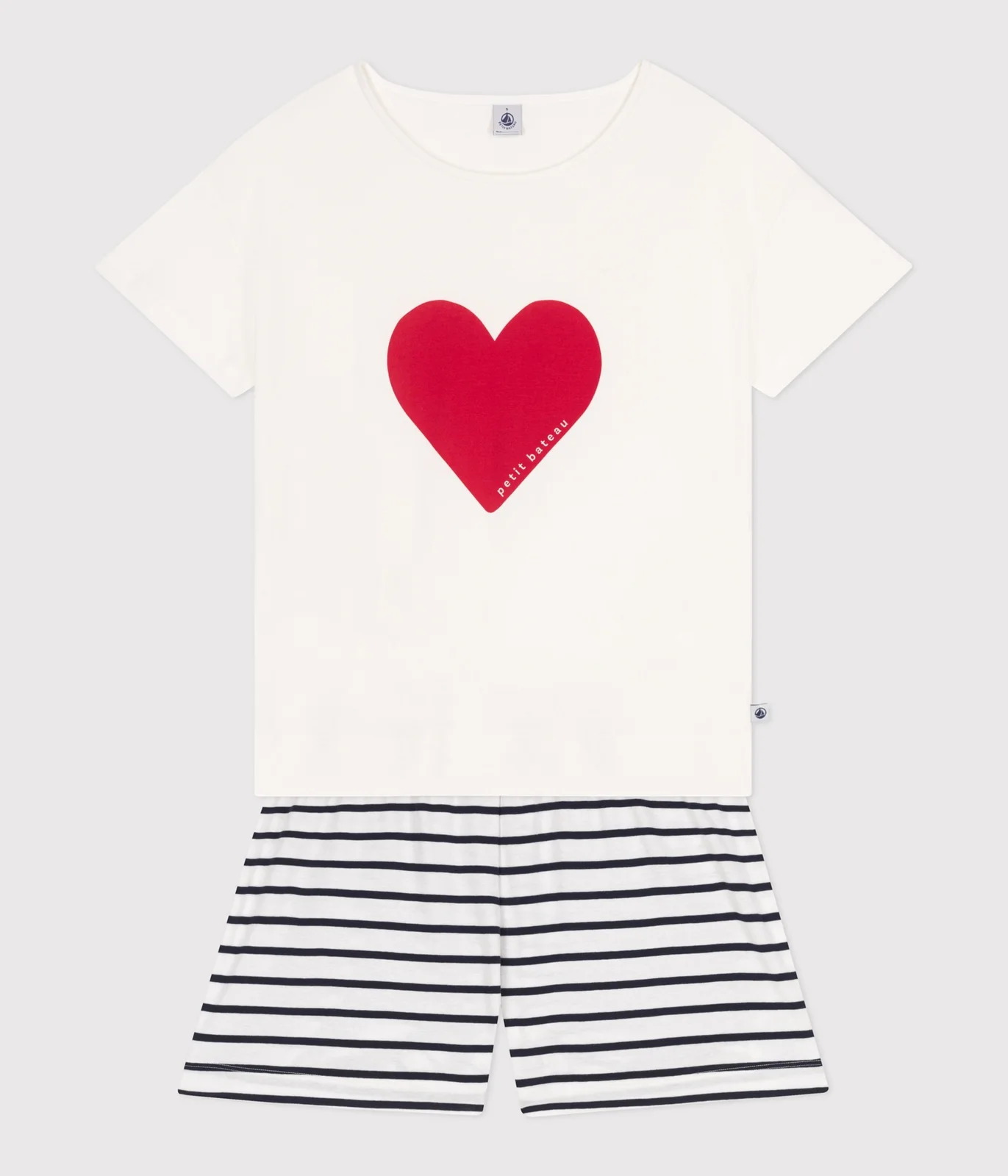 Women's short heart print cotton pyjamas