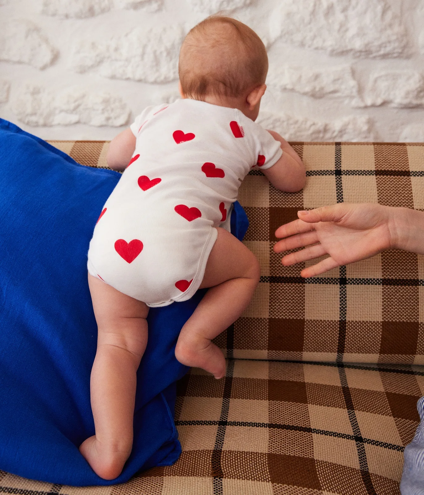 Babies' heart patterned short-sleeved wrapover cotton bodysuits - 3-Pack