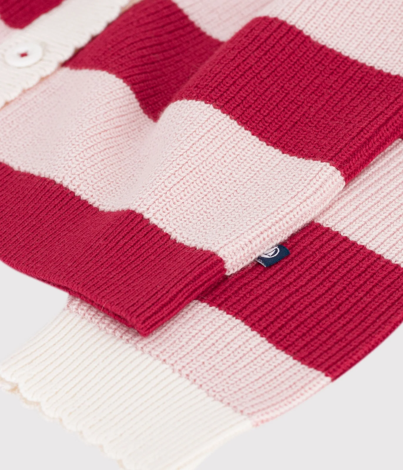 Children's stripy wool and cotton cardigan