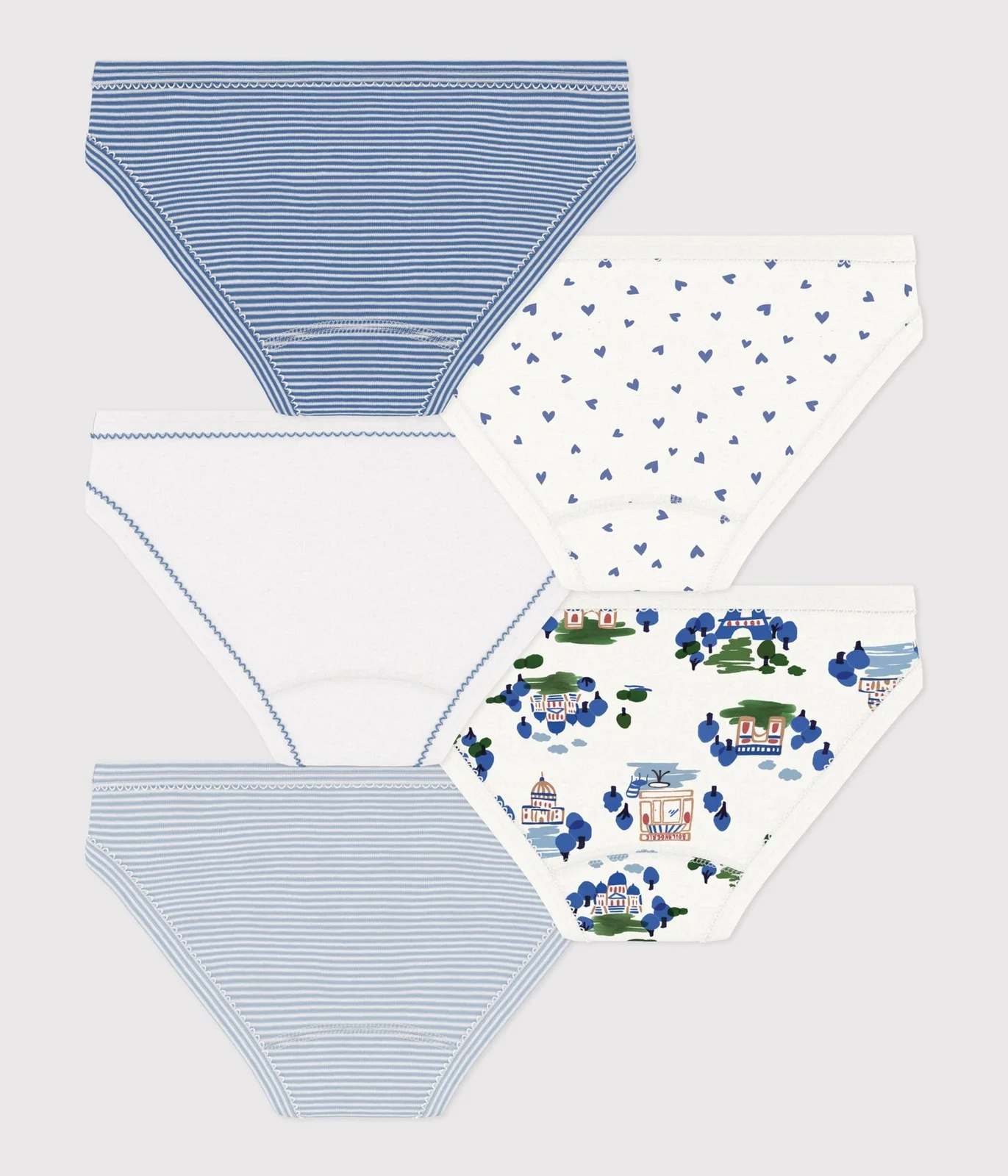 Pack of children's printed cotton pants