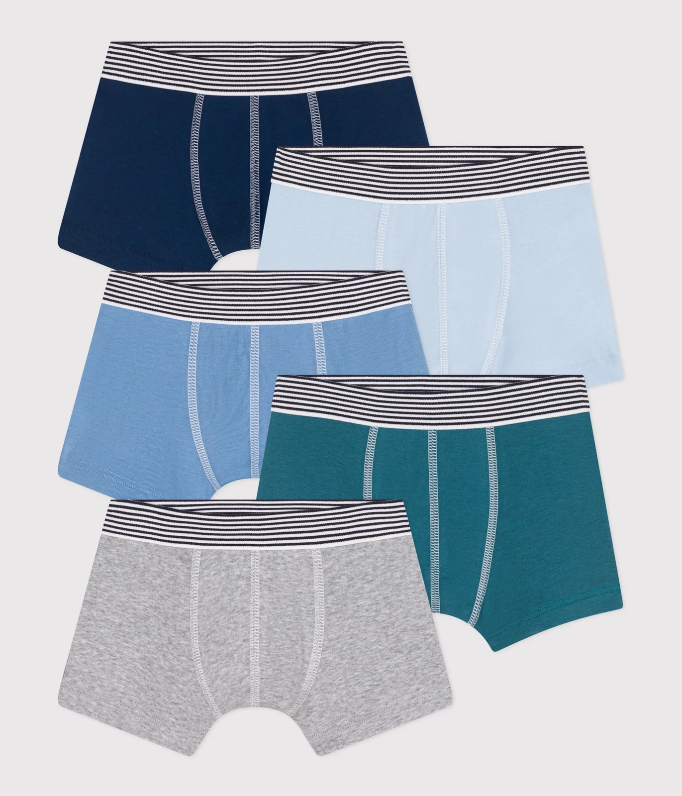 Children's plain cotton boxers - 5-pack