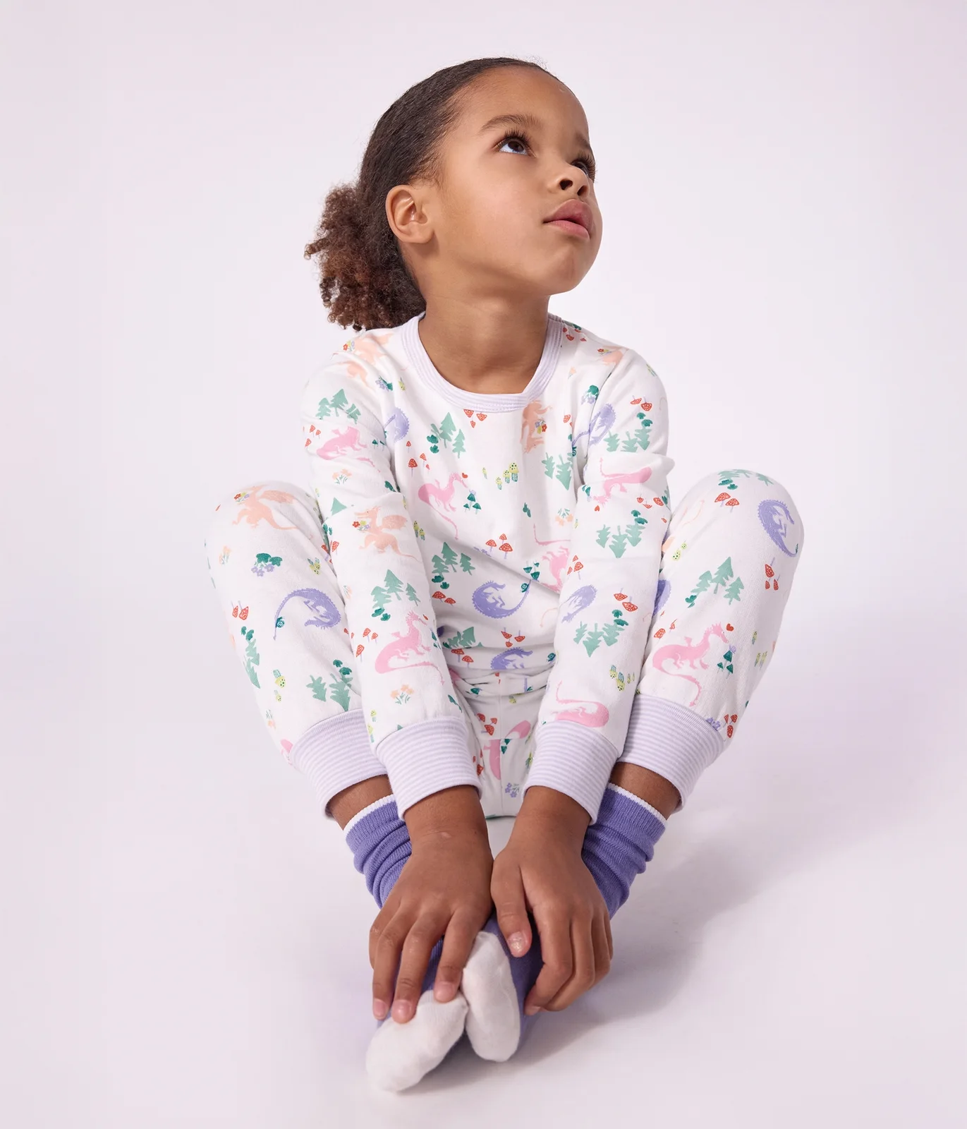 Children's pyjamas in fleece with a dragon print