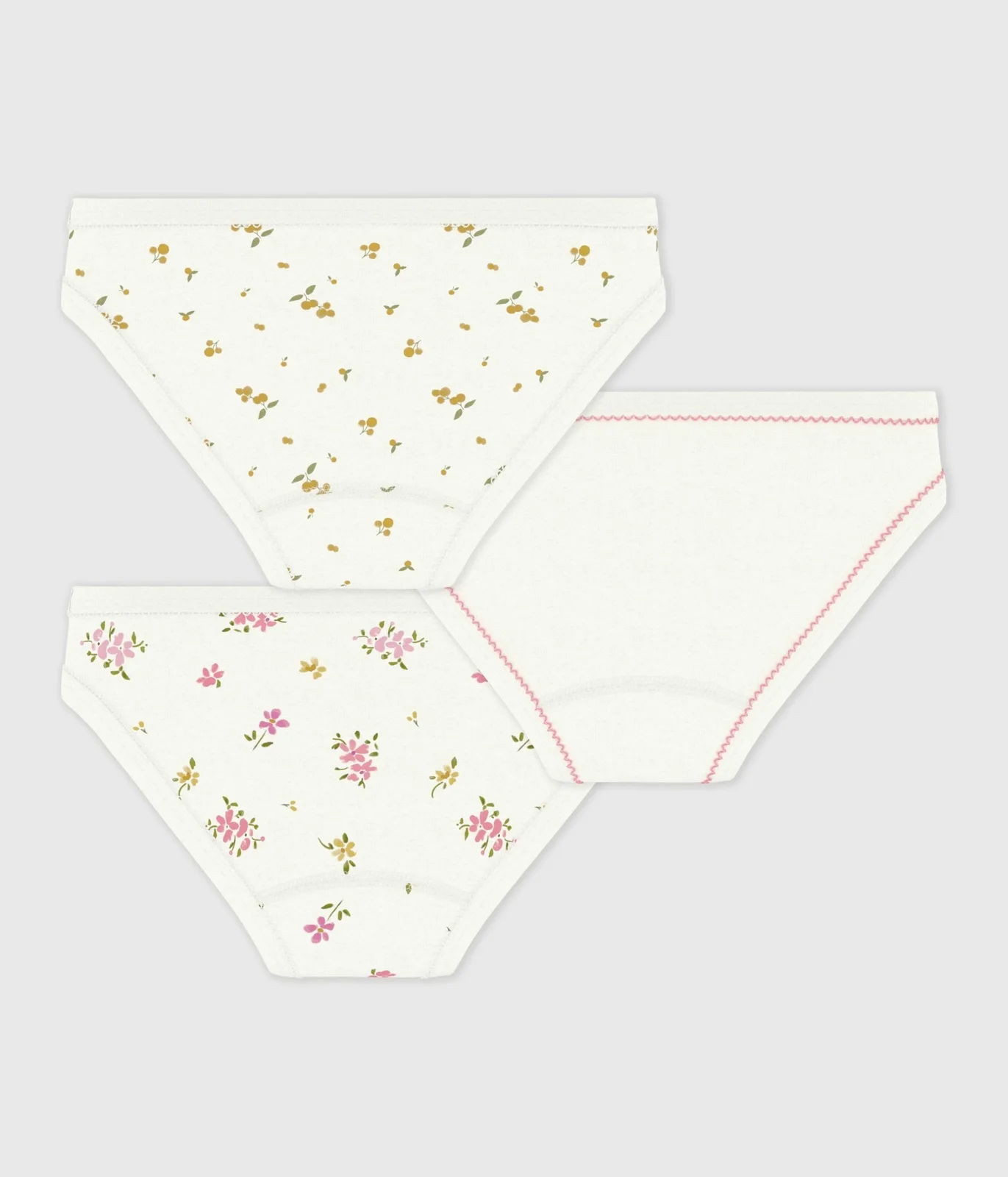 Pack of children's flower-print cotton pants