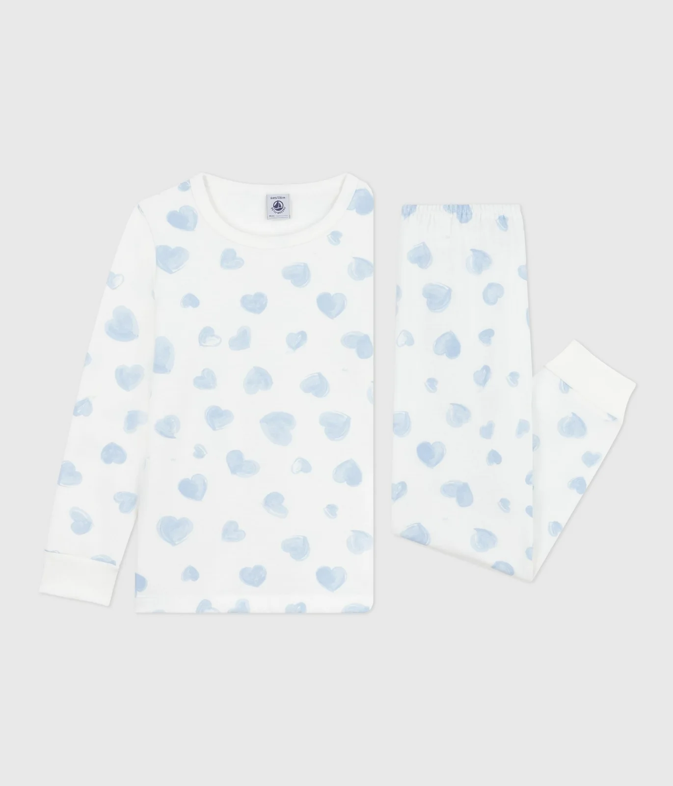 Children's pyjamas in heart-printed fleece