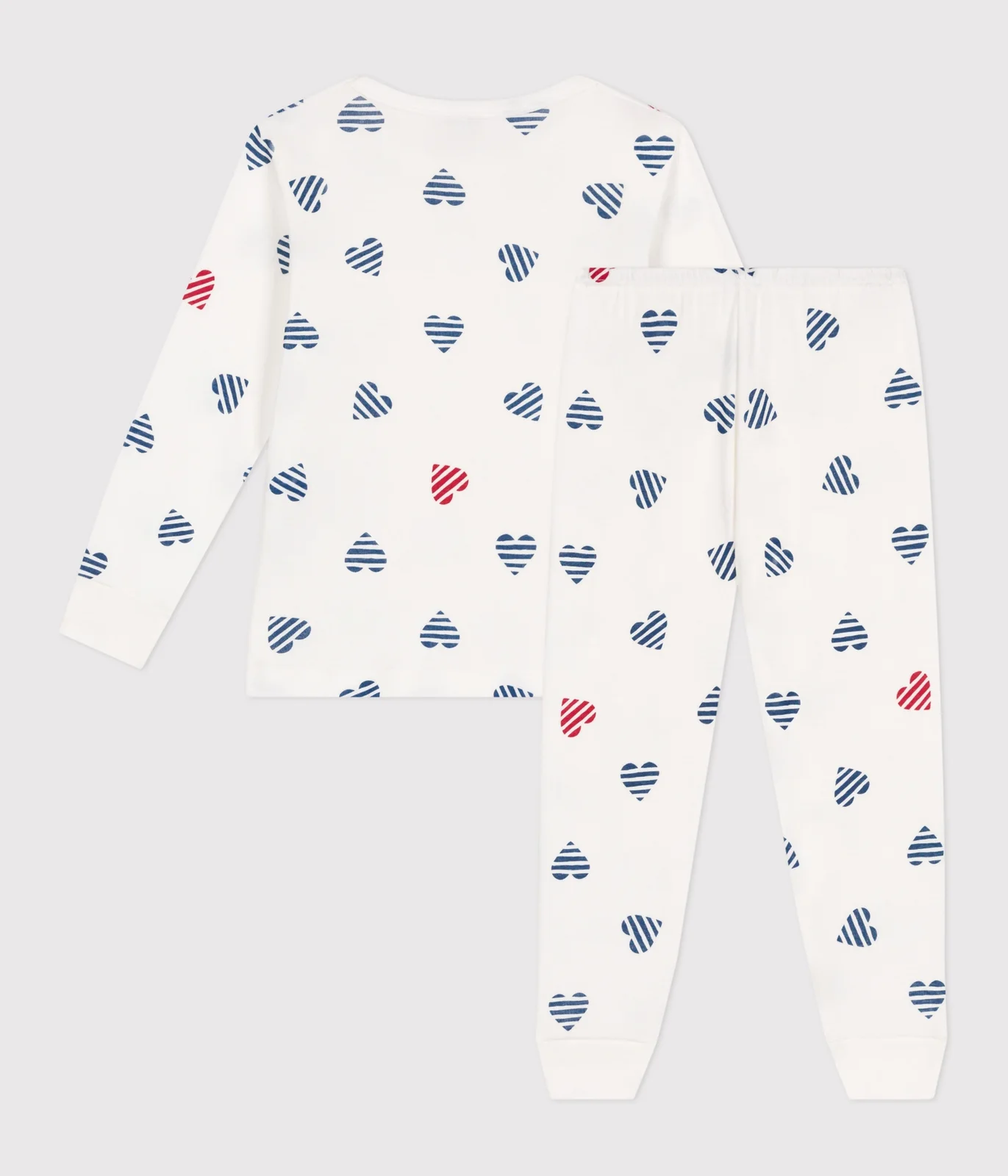 Children's long-sleeved heart print cotton pyjamas