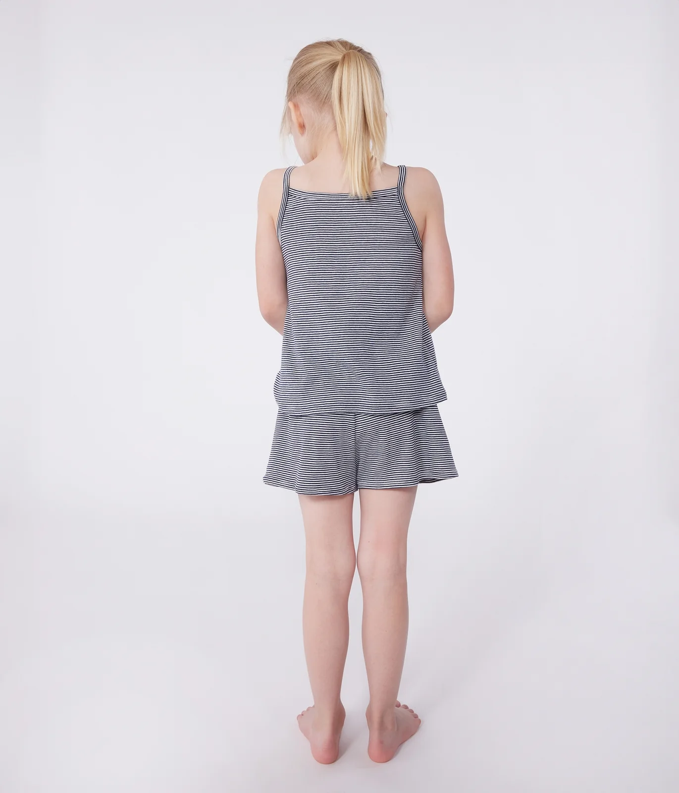 Children's short stripy strappy pyjamas