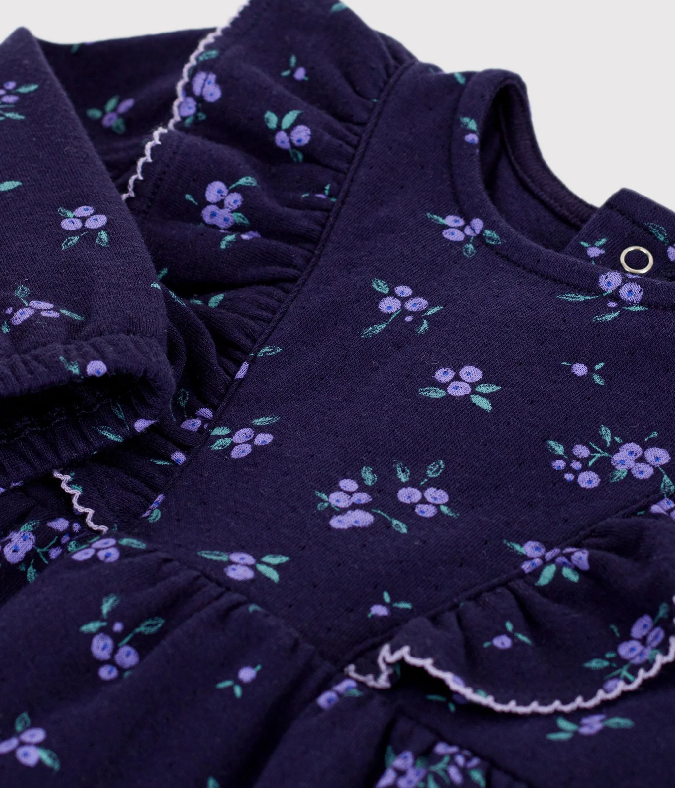 Babies' long sleeved floral-print cotton dress