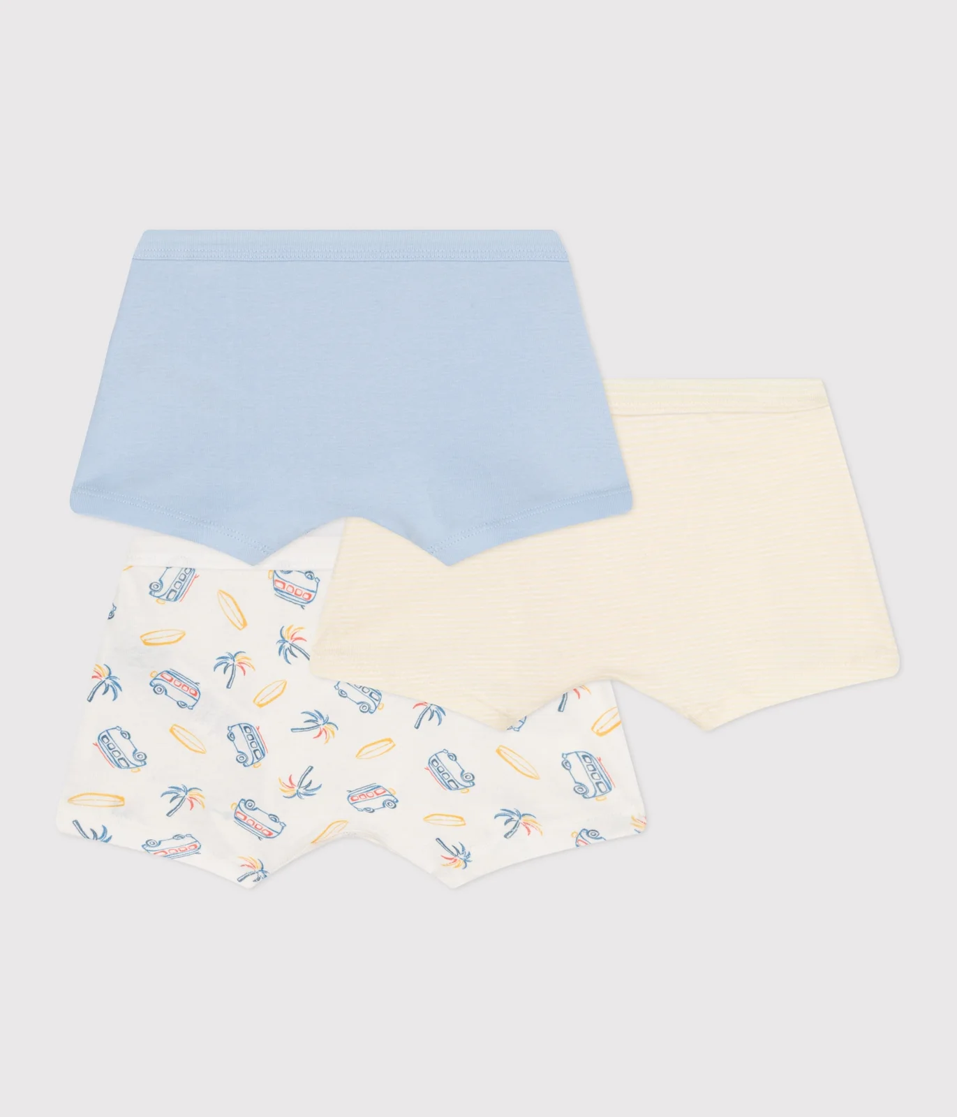 Children's van print cotton boxers with thin waistbands - 3-Pack