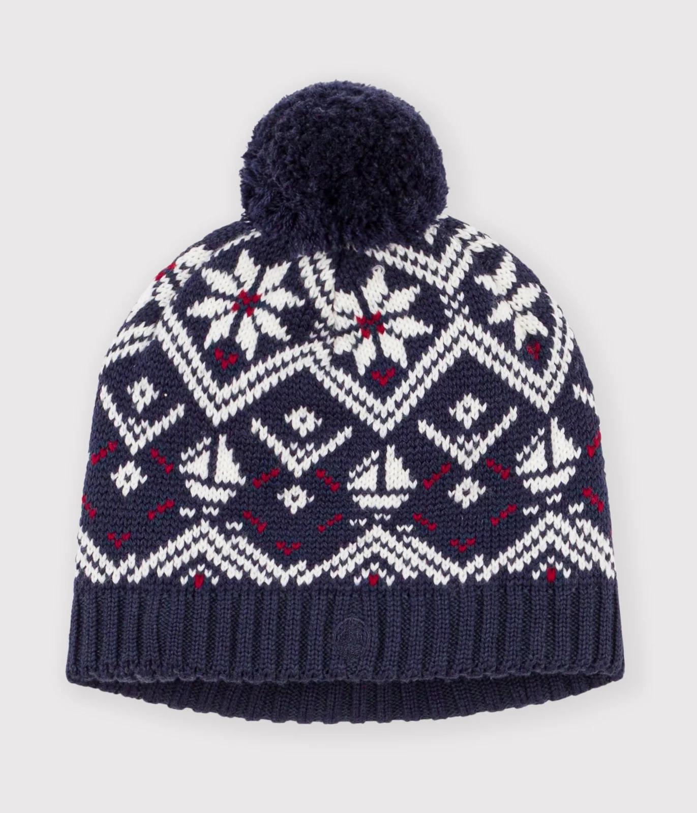 Children's jacquard hat in wool and cotton with fleece lining