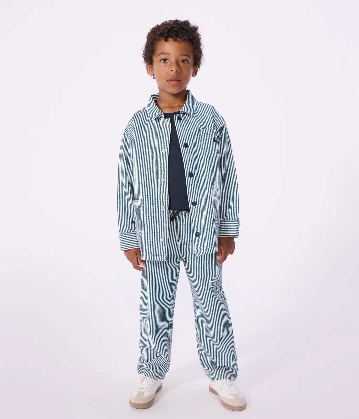 Children's stripy cotton trousers