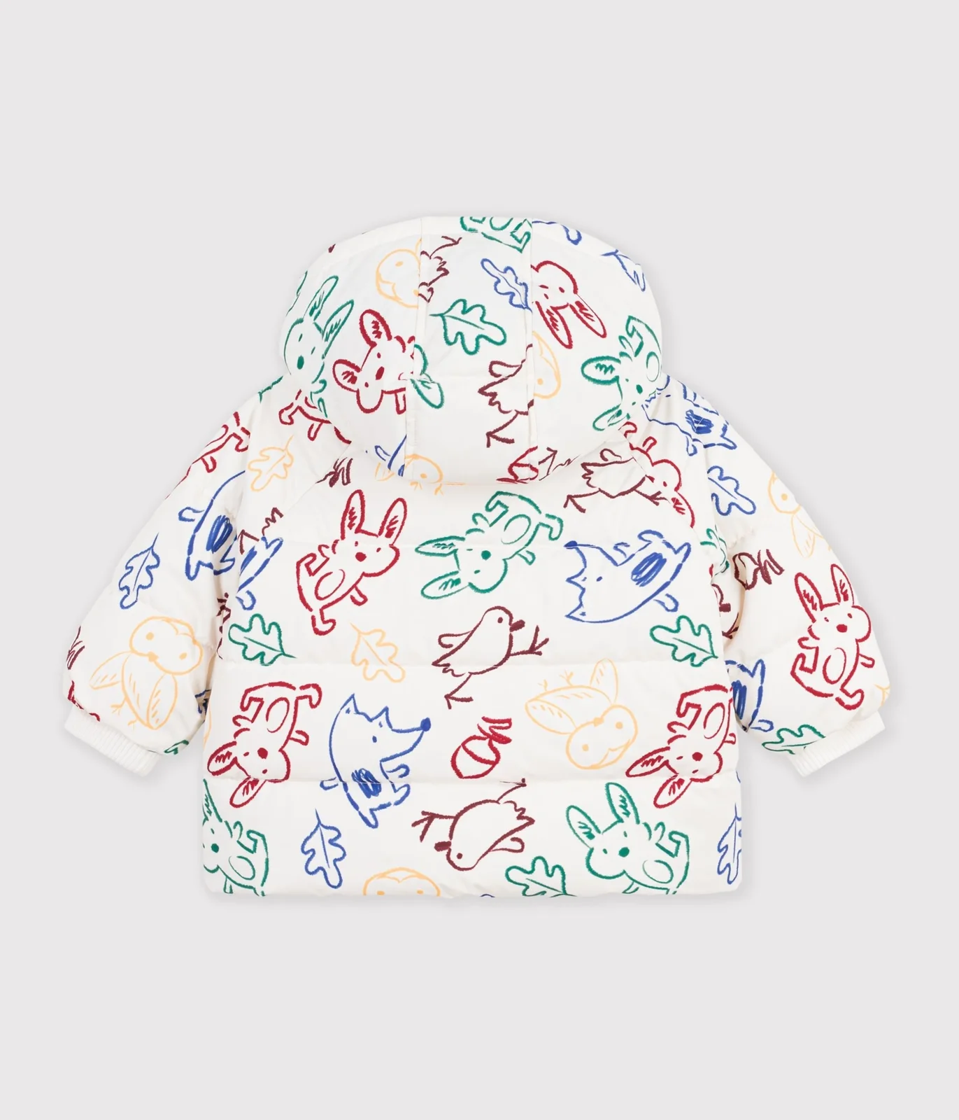 Baby puffer jacket in printed polyester