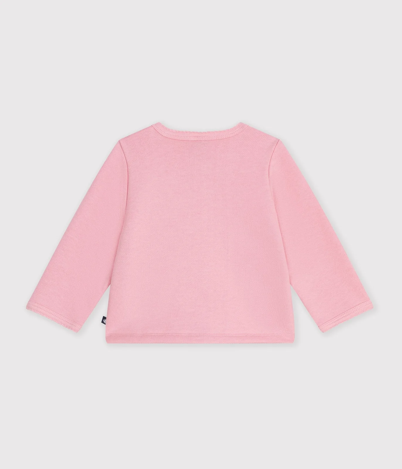 Babies' plain cotton cardigan with a heart badge