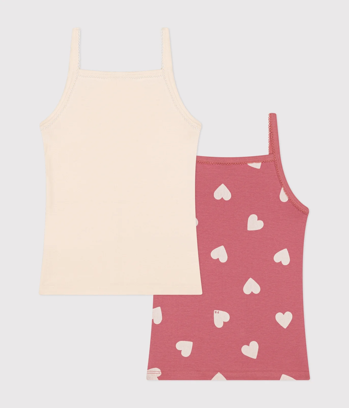 Children's cotton vests with fine straps - 2-Pack