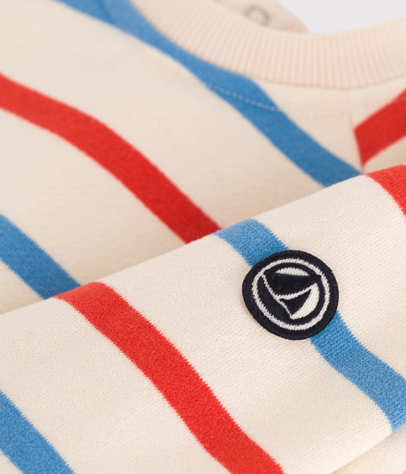 Babies' Breton stripe cotton sweatshirt printed in two colours