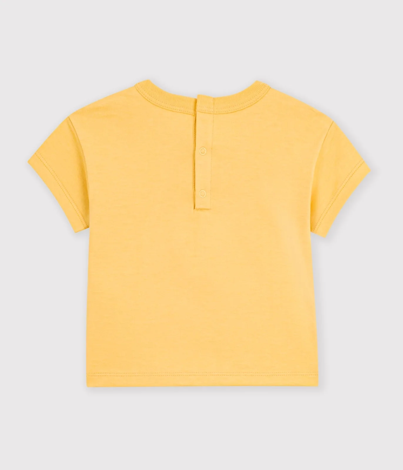 Babies' plain short-sleeved patterned cotton T-shirt