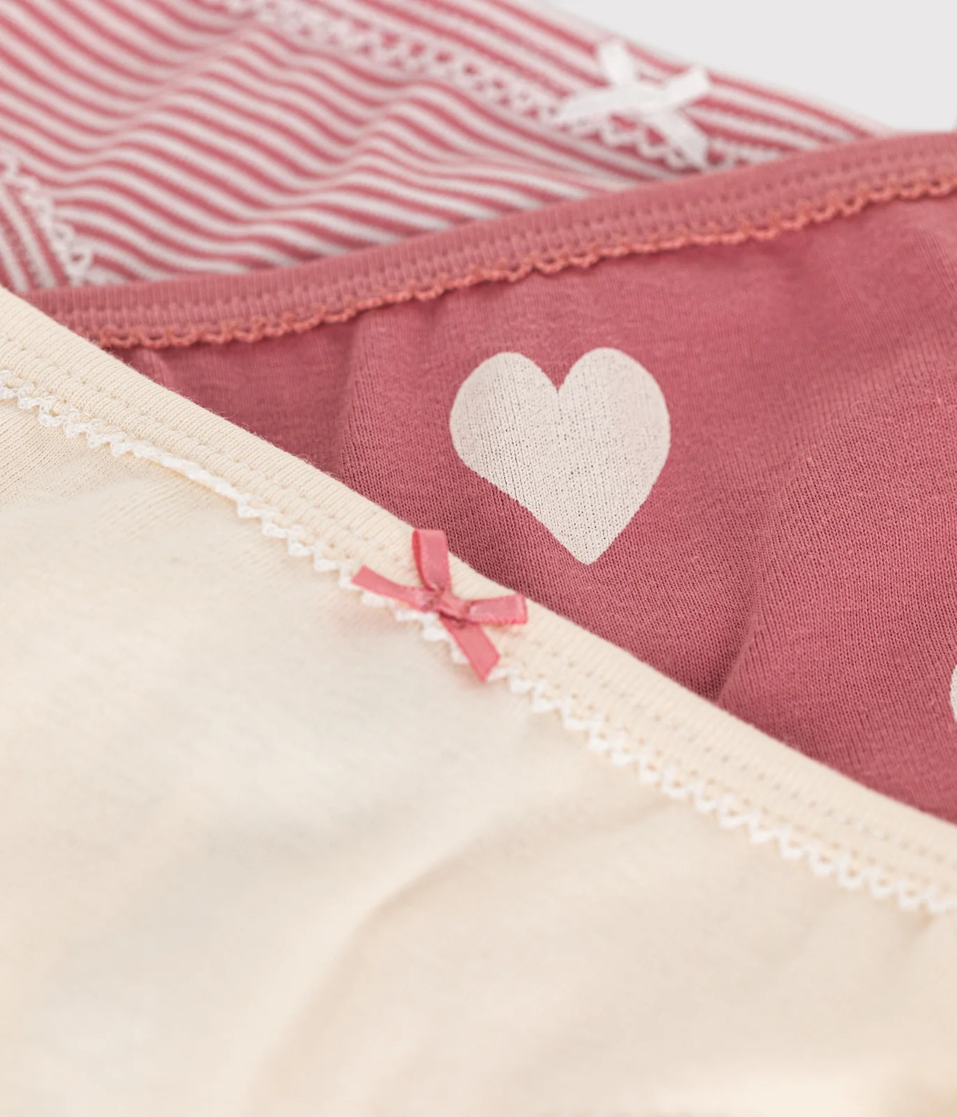 Children's cotton heart pattern knickers - 3-Pack