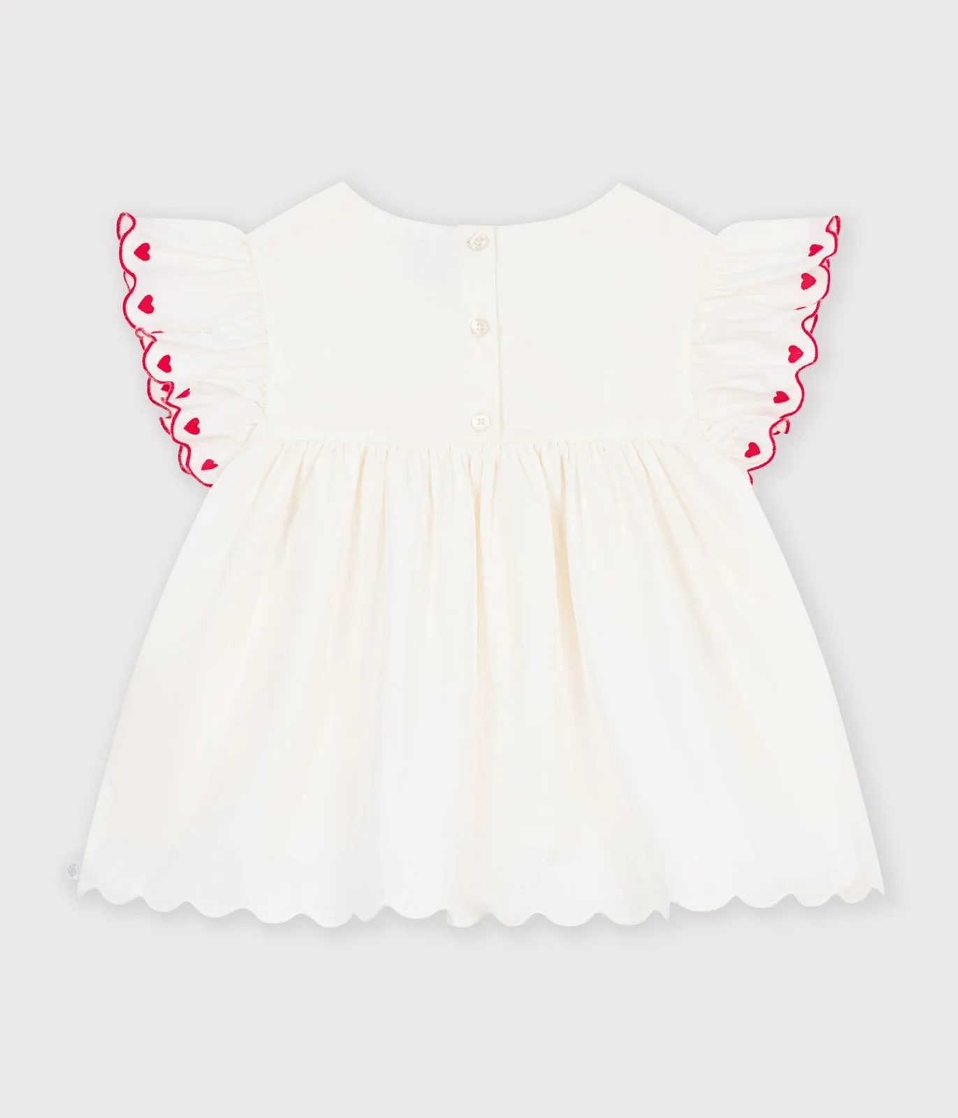 Children's plain short-sleeved cotton blouse