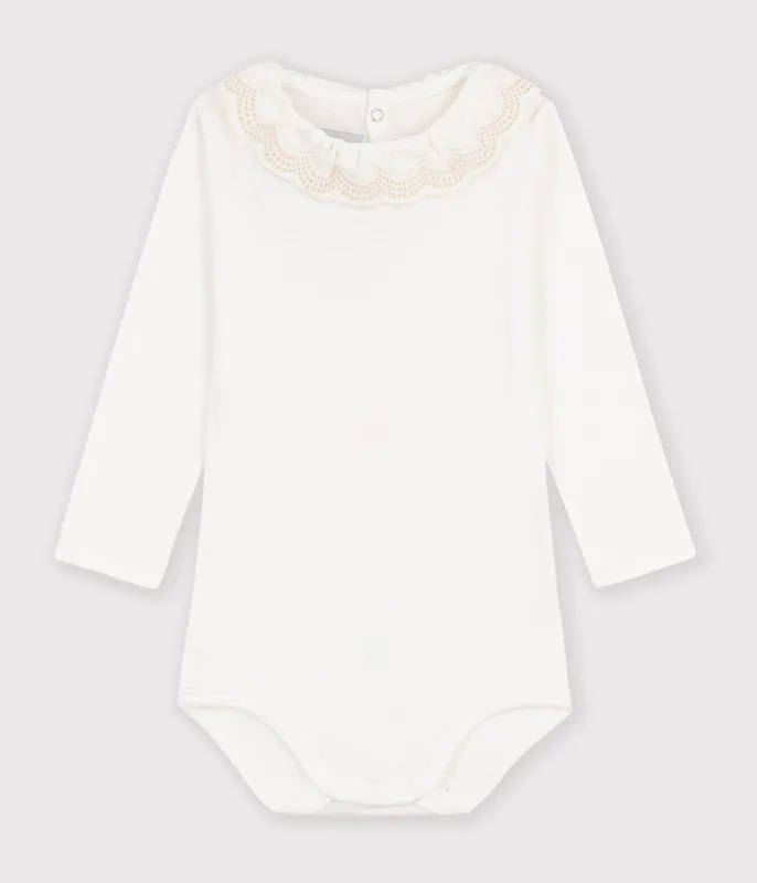 Babies' plain cotton body with a collar