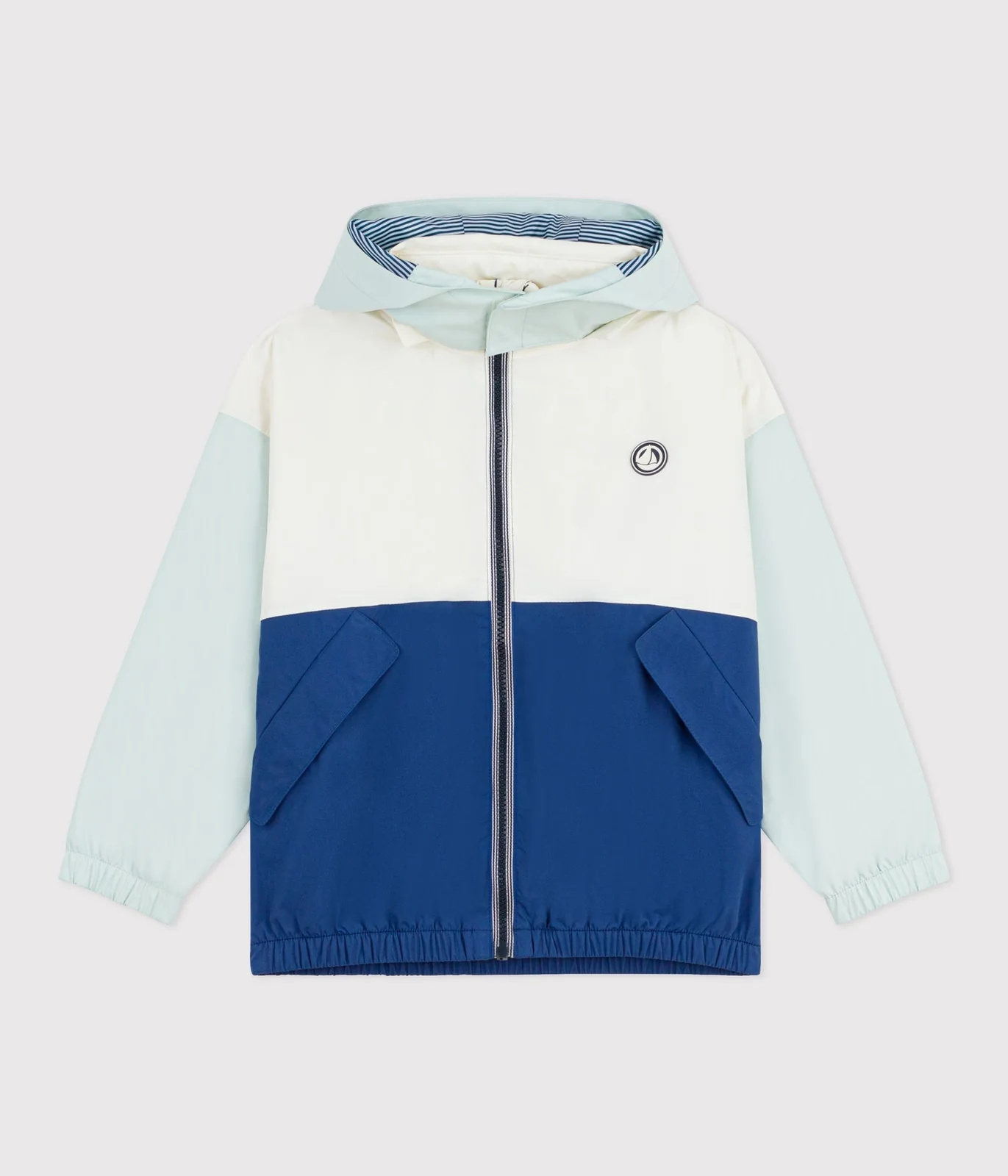 Children's windbreaker with a retractable hood