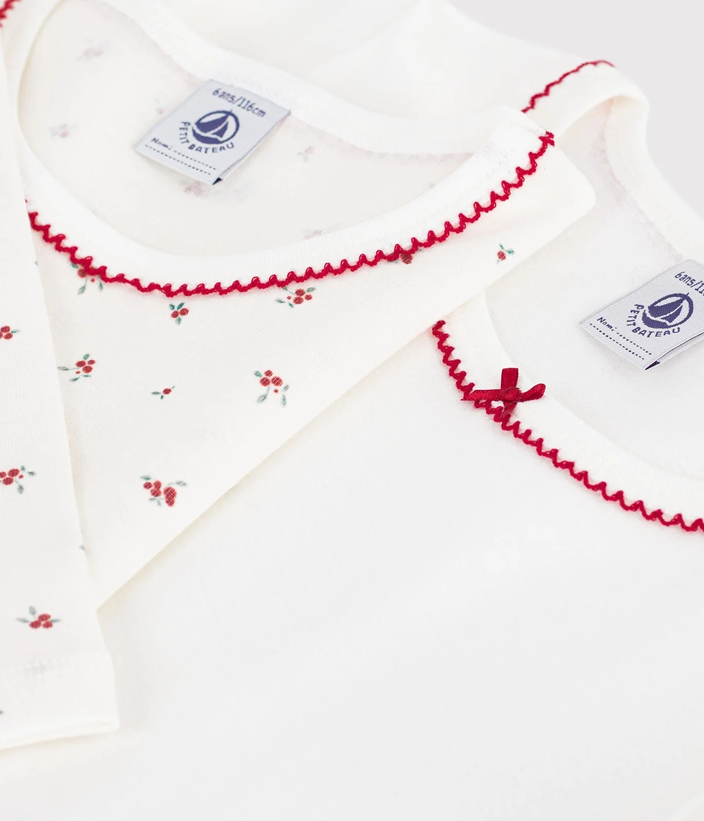 Pack of children's long-sleeved printed cotton T-shirts