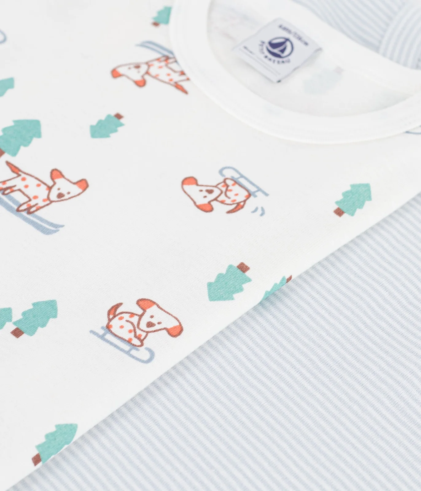 Pack of children's short-sleeved dog-print cotton T-shirts