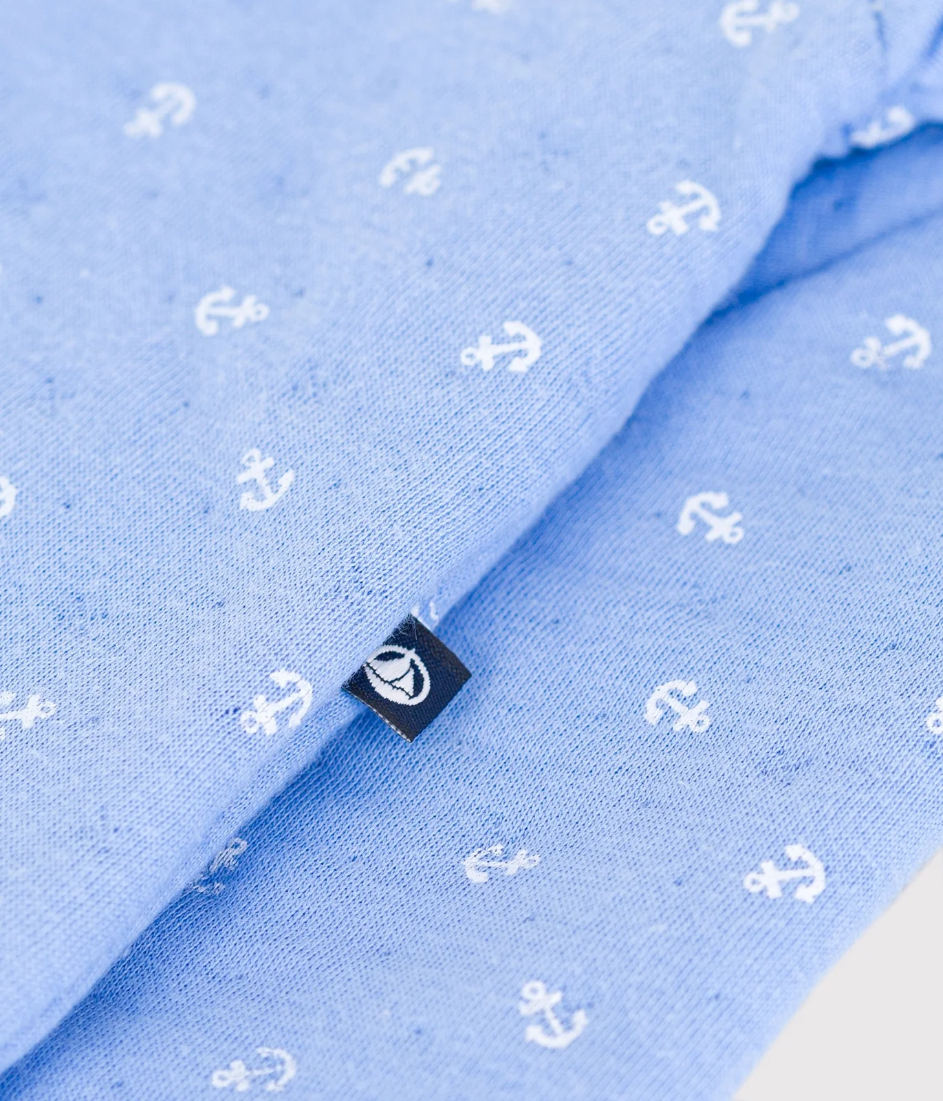 Babies' anchor print cotton playsuit with a collar