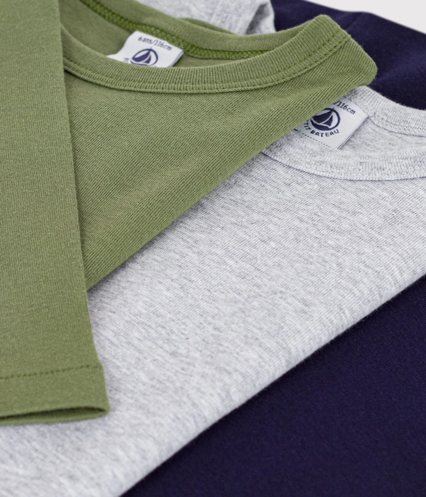 Pack of children's long-sleeved plain T-shirts