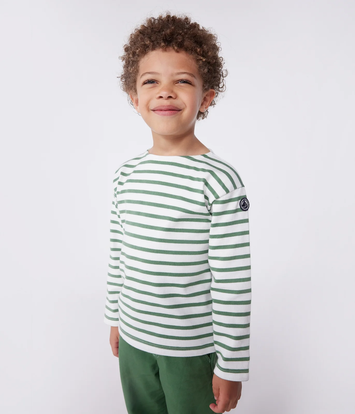 Children's unisex long-sleeved cotton Breton top
