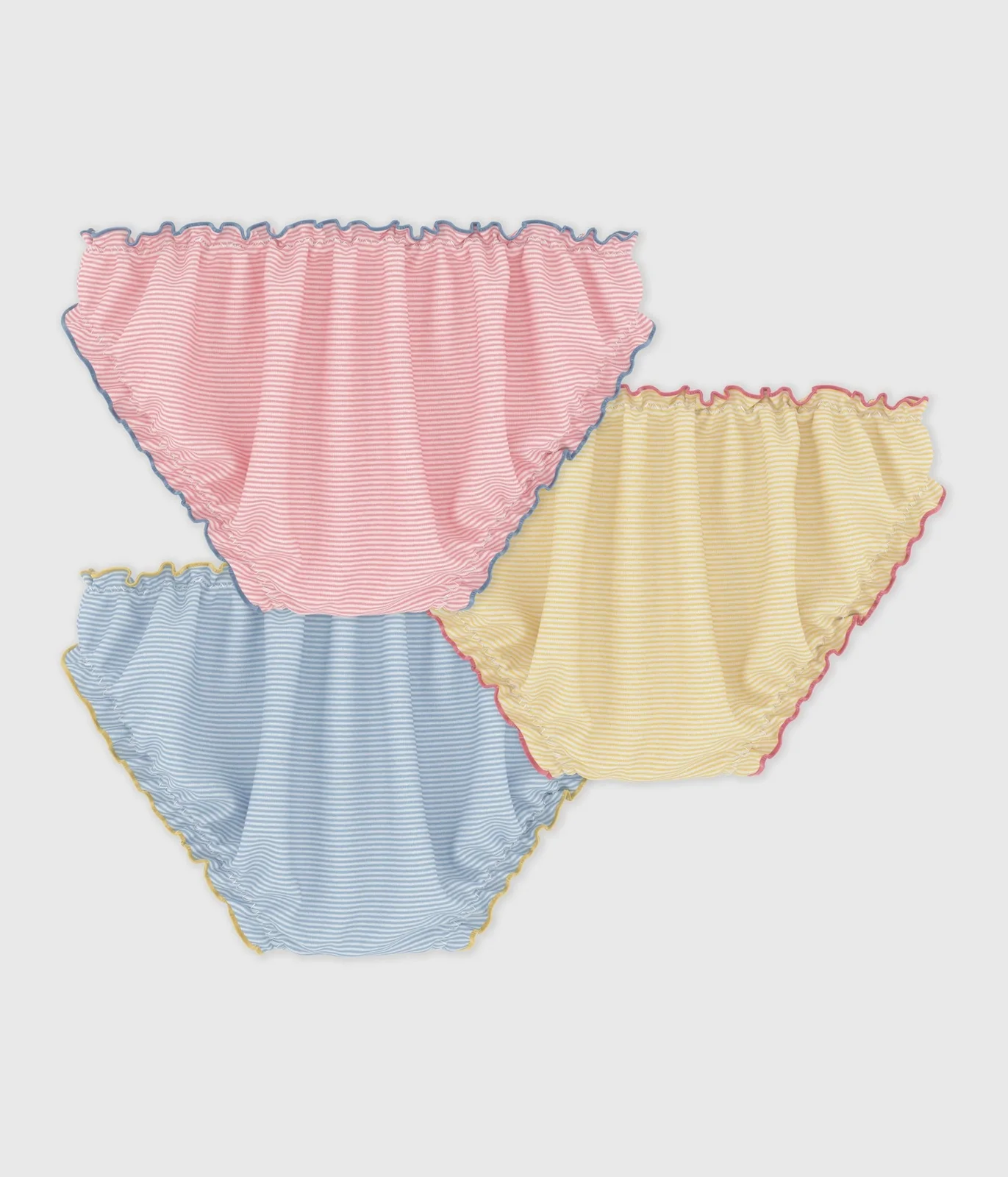 Pack of children's ruched stripy cotton pants