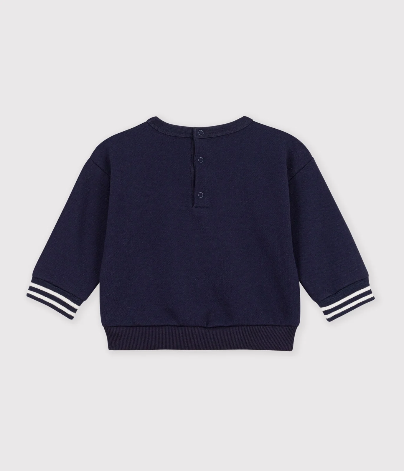 Babies' plain cotton sweatshirt with a badge