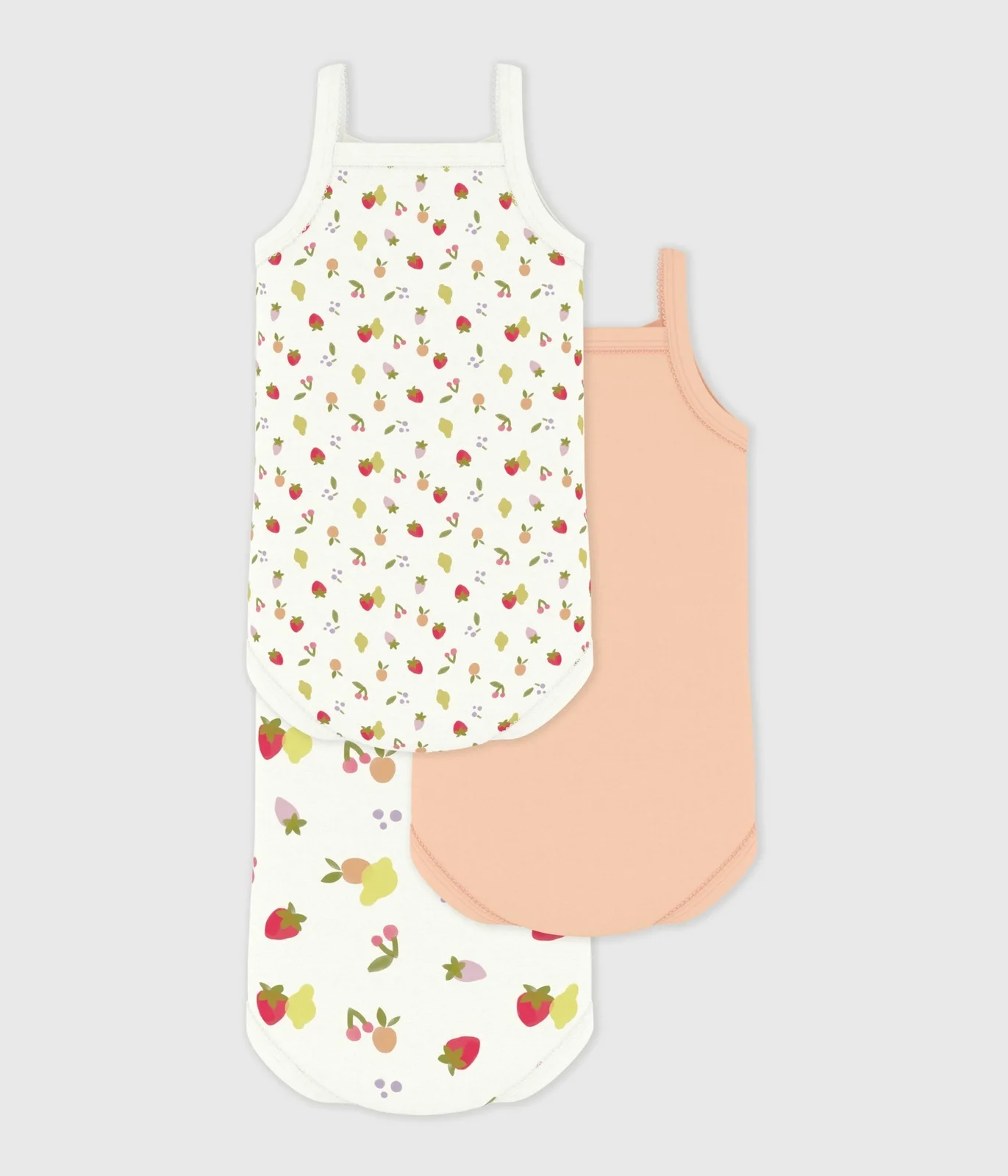 Pack of babies' strappy cotton bodies