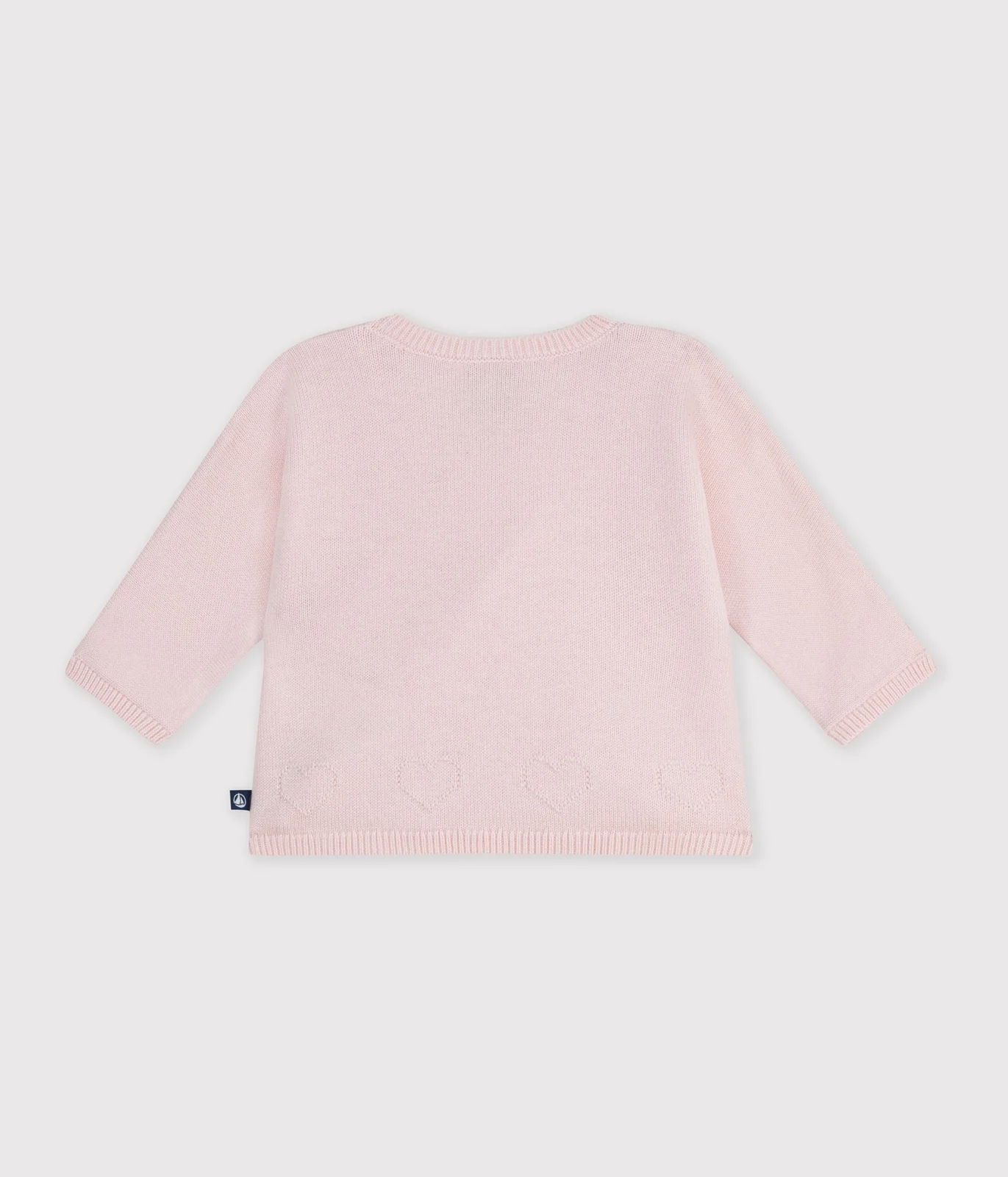 Babies' wool and cotton knit wrapover top
