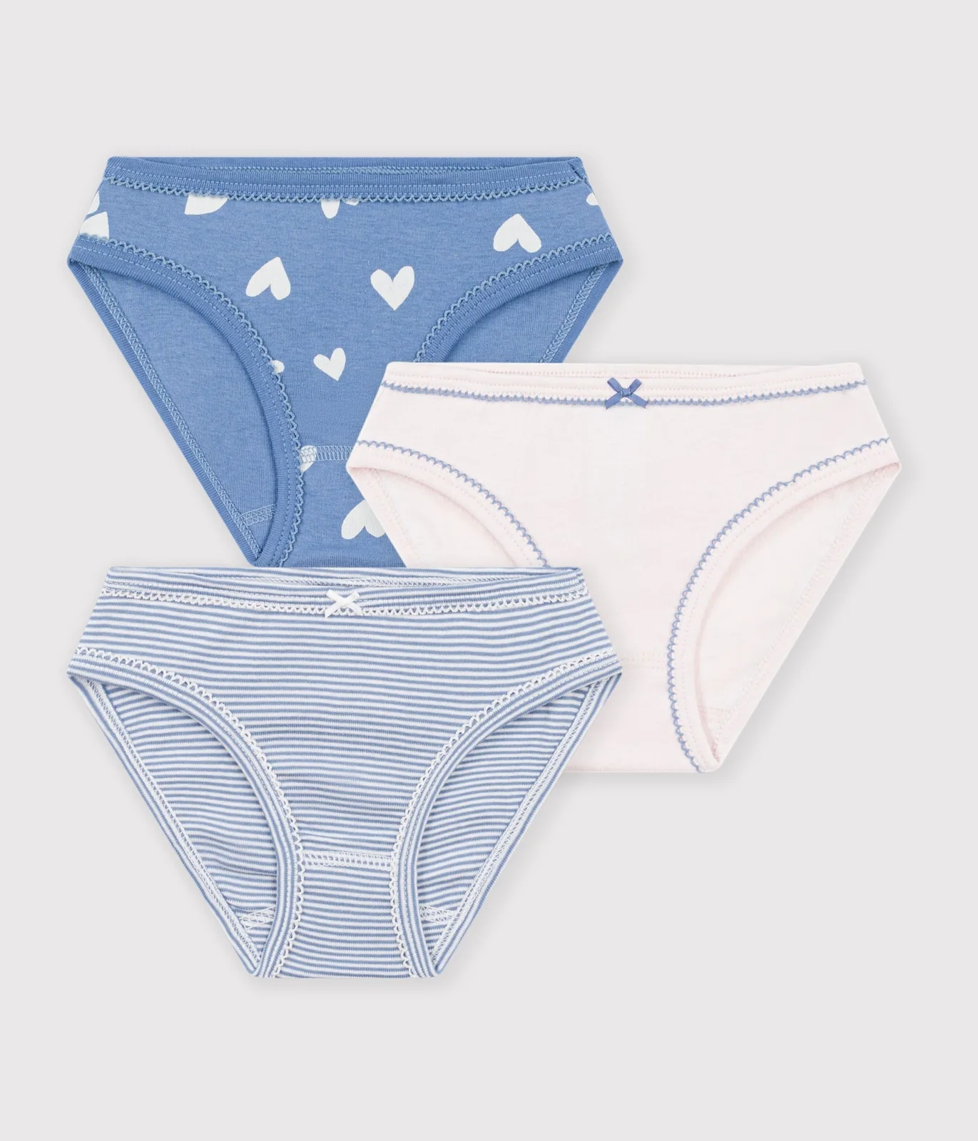 Pack of children's cotton pants with hearts