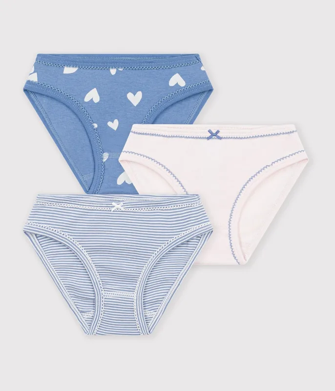 Pack of children's cotton pants with hearts