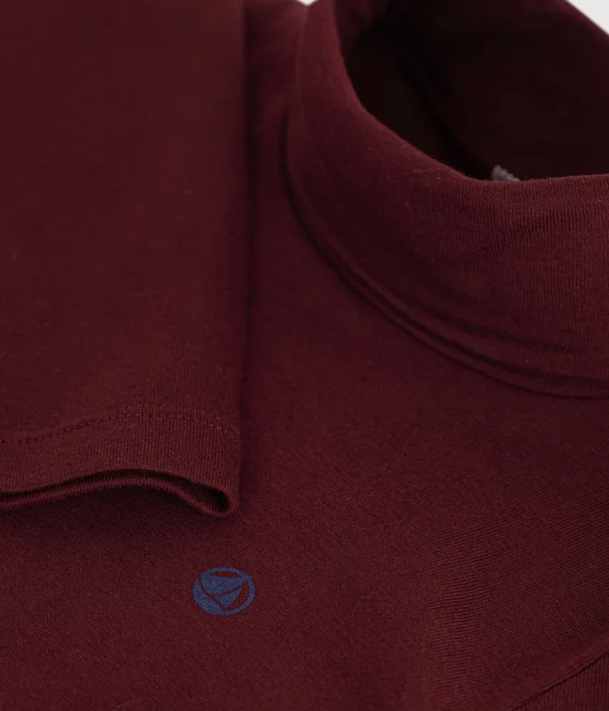 Children's plain cotton rollneck top