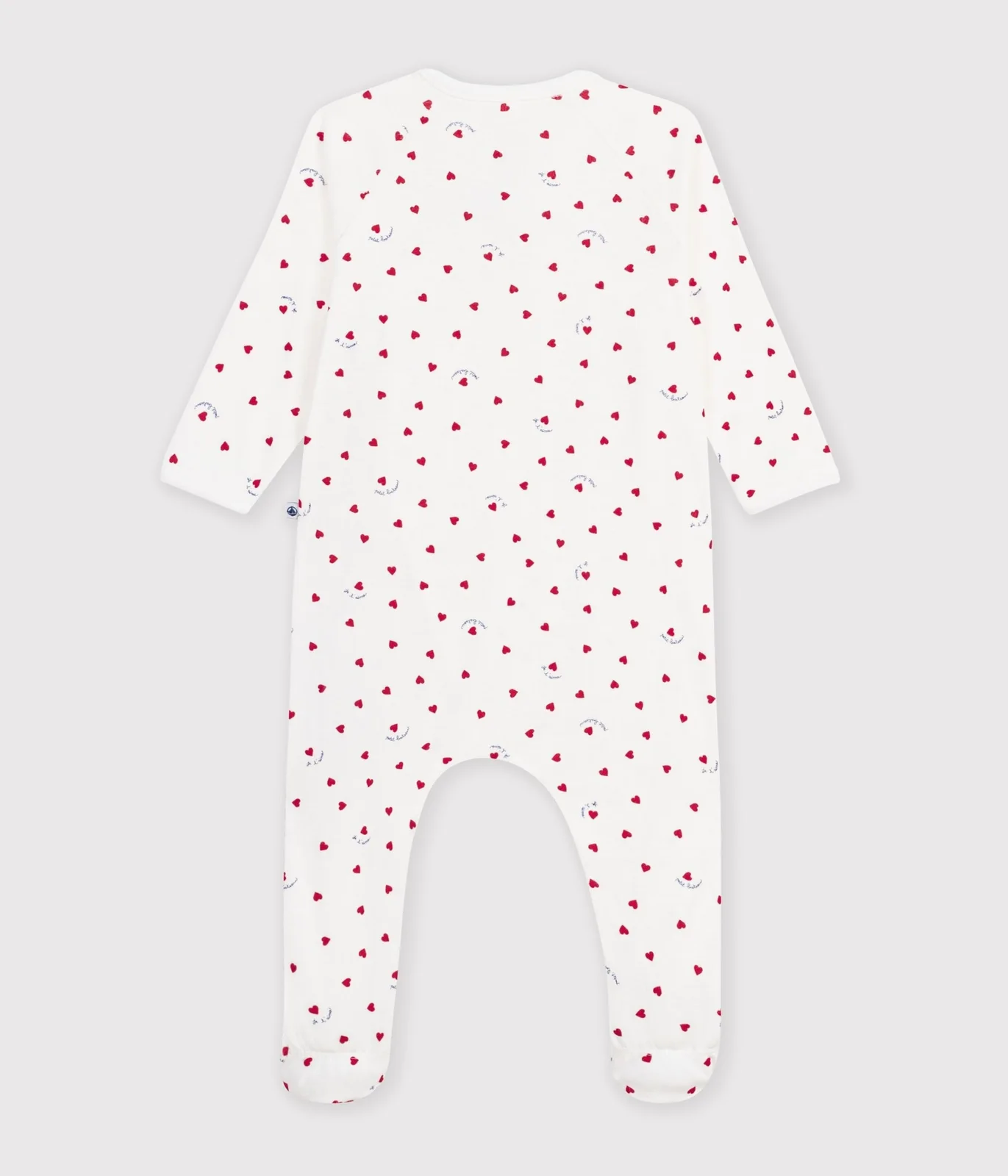 Babies' cotton pyjama suit printed with little hearts