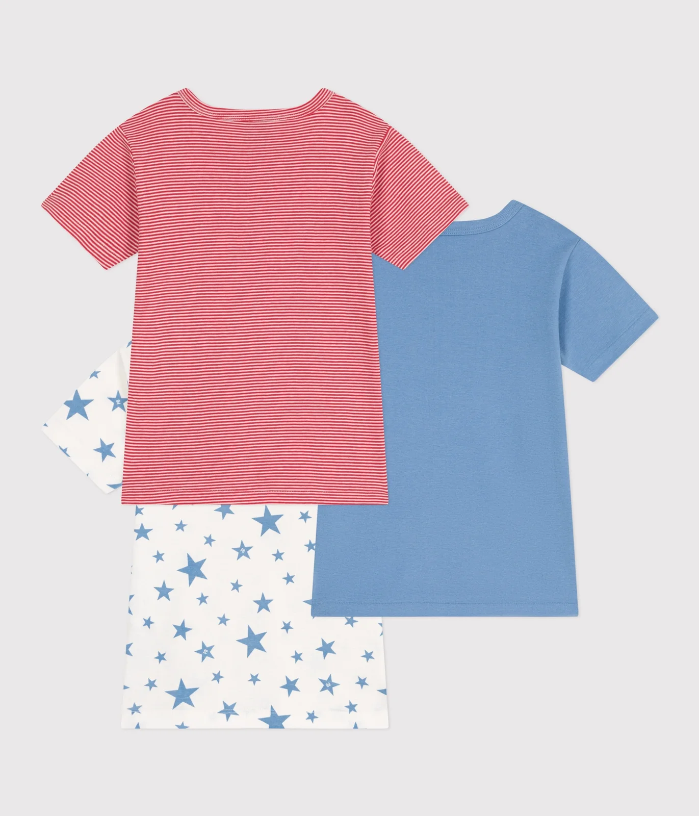 Children's short-sleeved star print cotton T-shirts - 3-Pack
