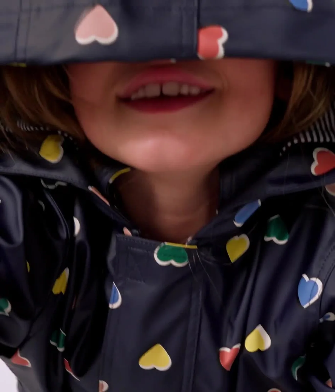 Children's heart print raincoat