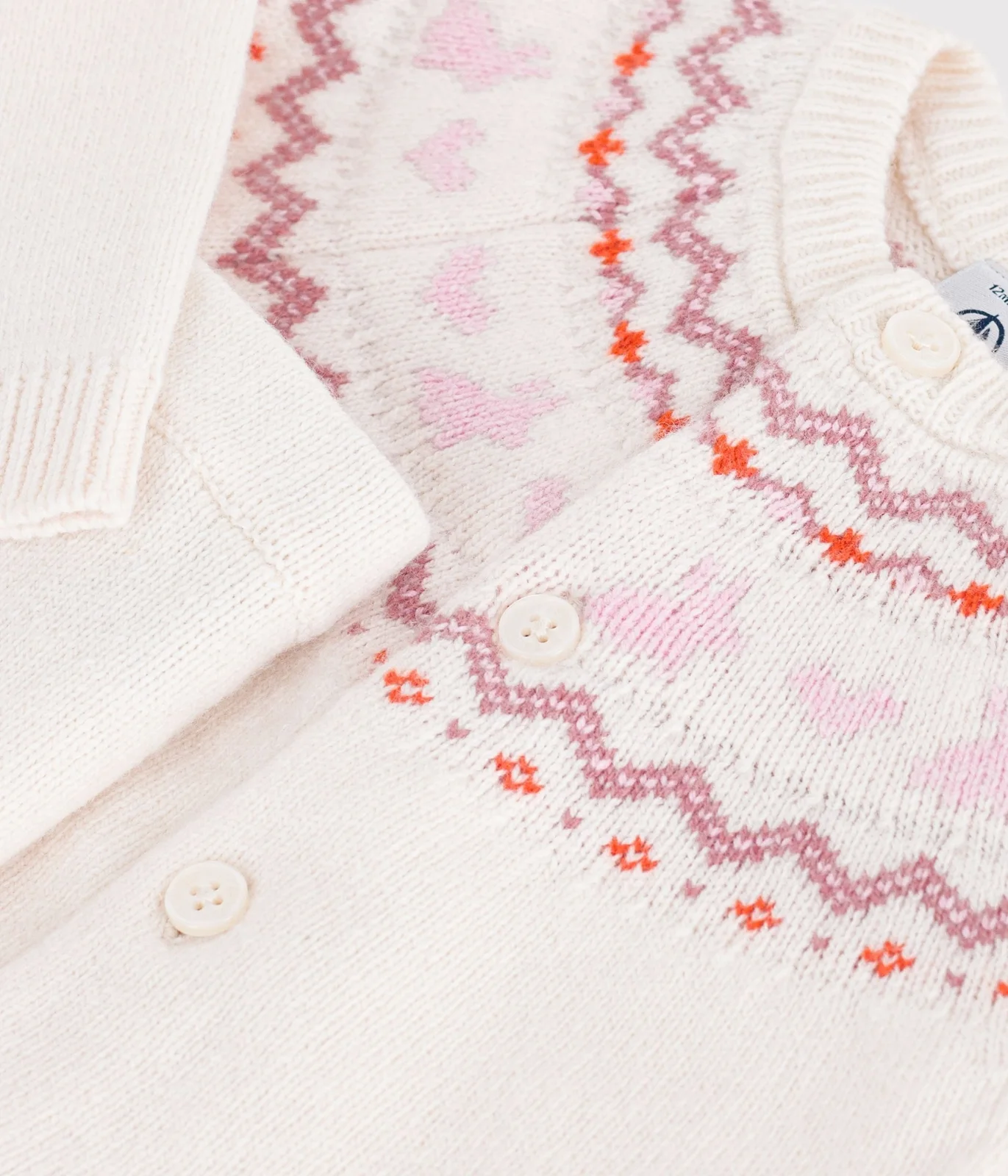 Jacquard knit outfit for babies