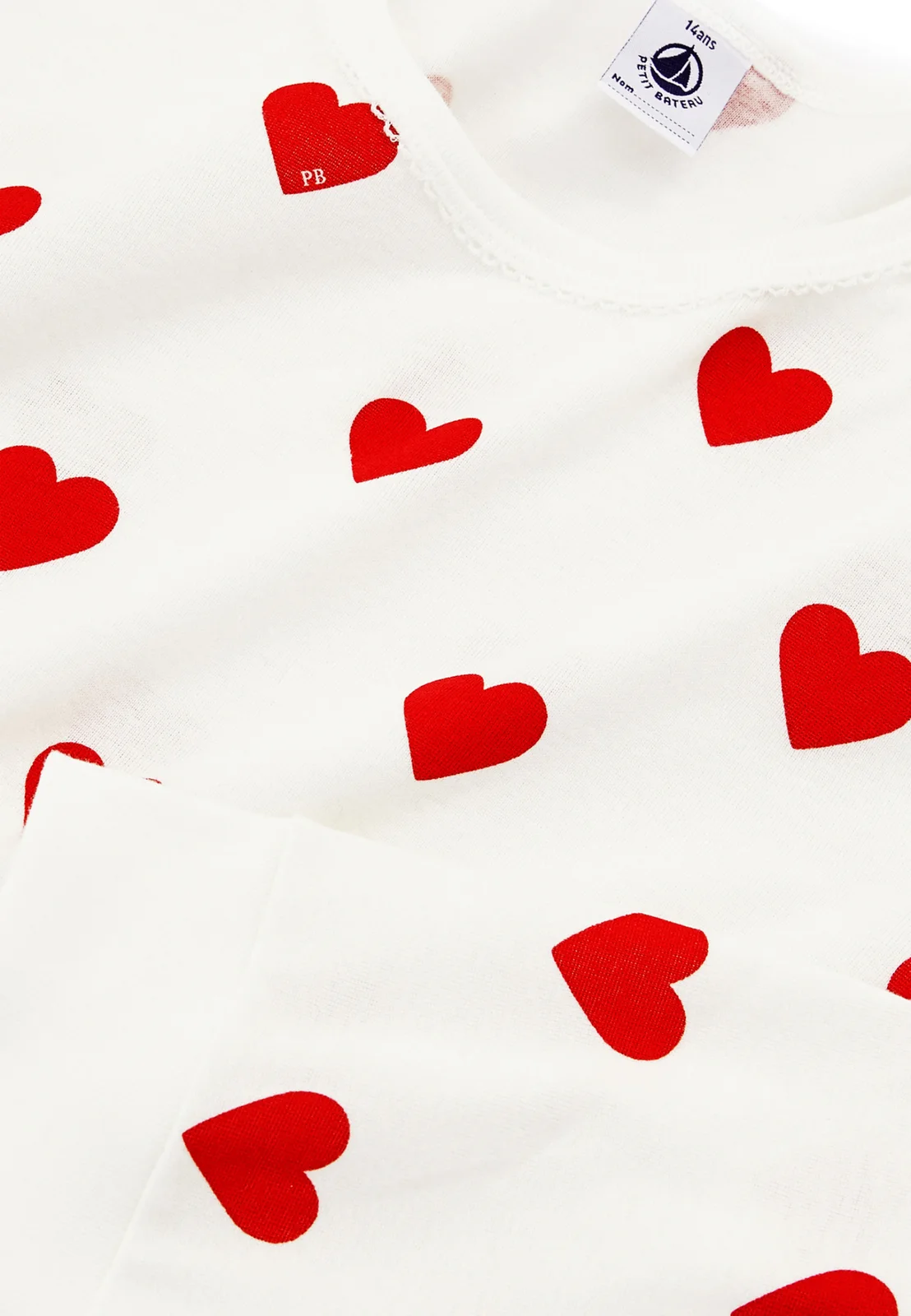 Children's cotton pyjamas with heart print