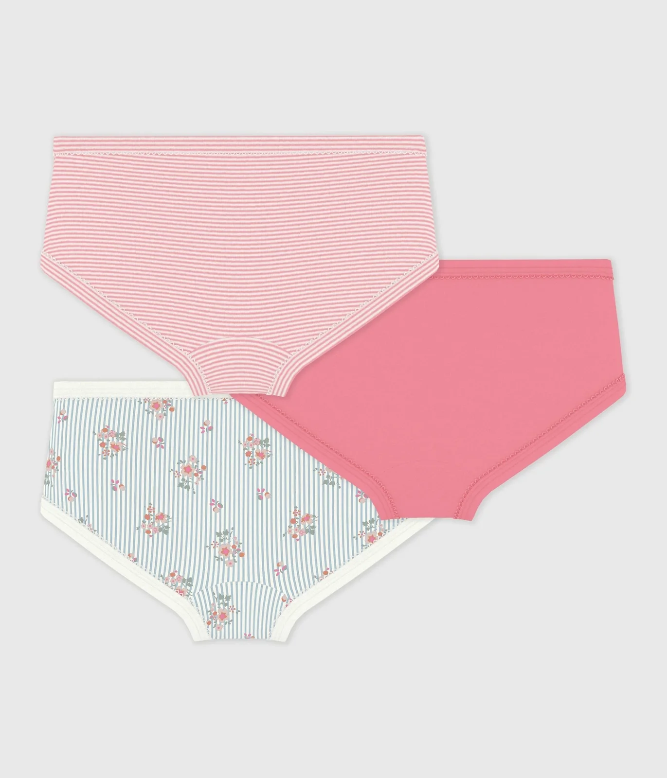 Pack of children's high-waisted floral-print cotton pants